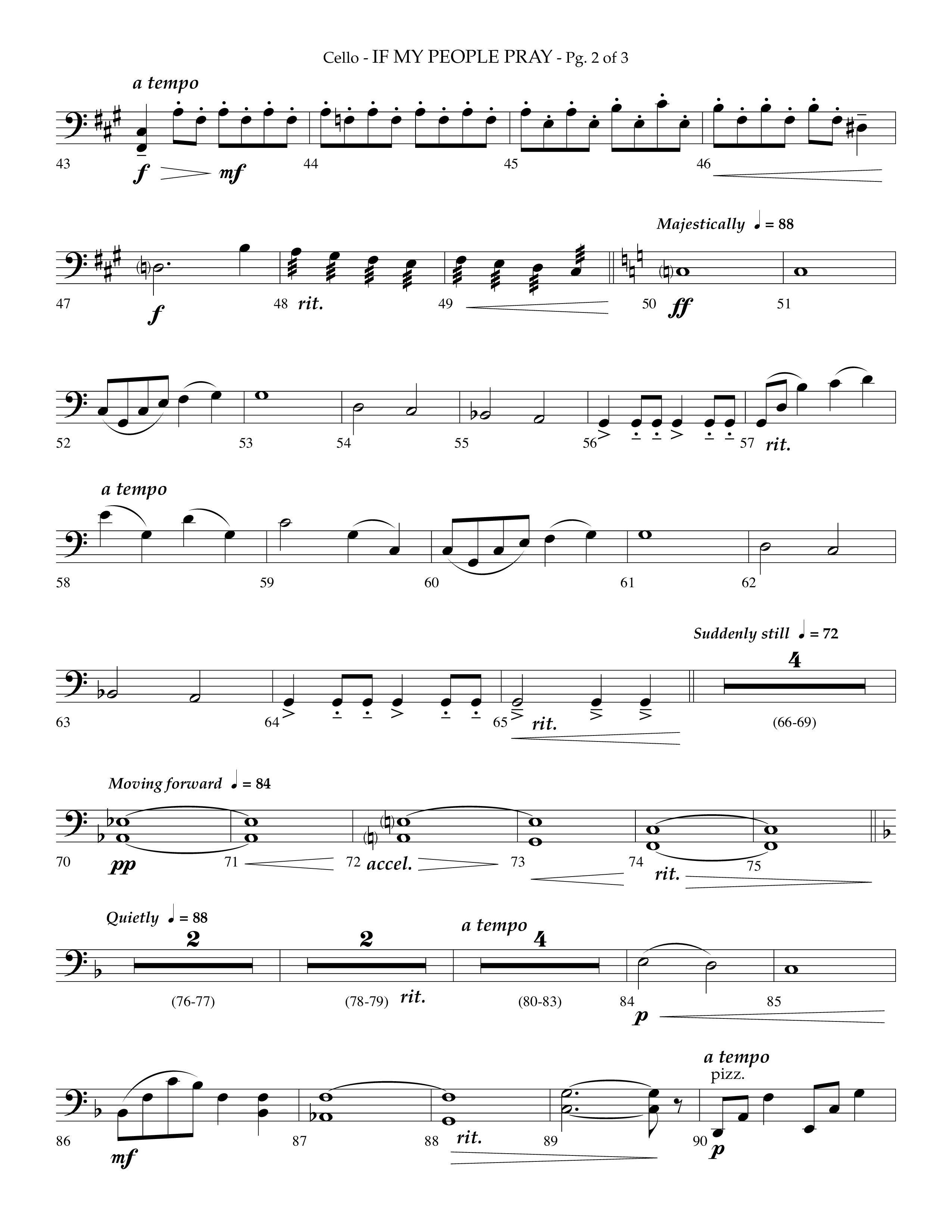 If My People Pray (Choral Anthem SATB) Cello (Lifeway Choral / Arr. Phillip Keveren)