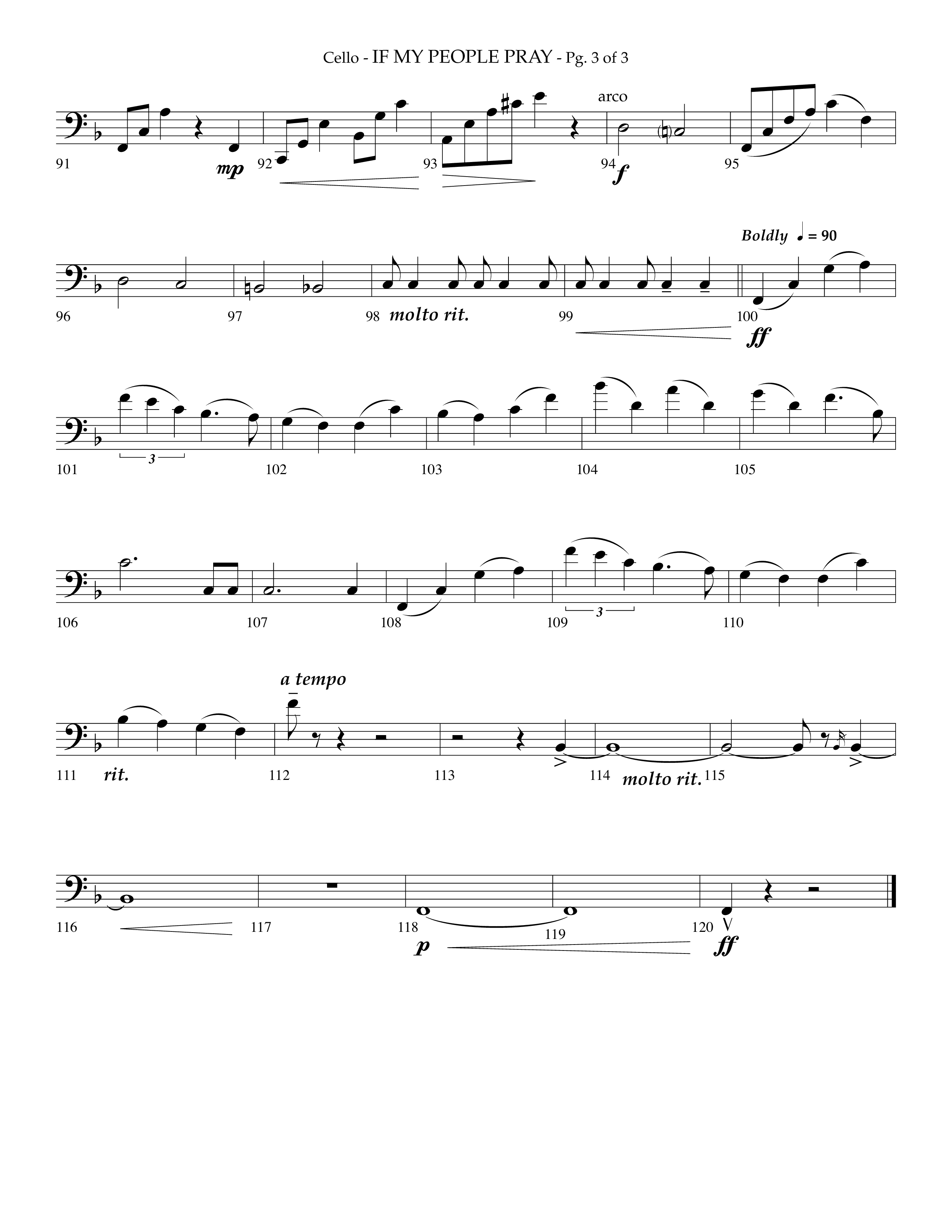 If My People Pray (Choral Anthem SATB) Cello (Lifeway Choral / Arr. Phillip Keveren)