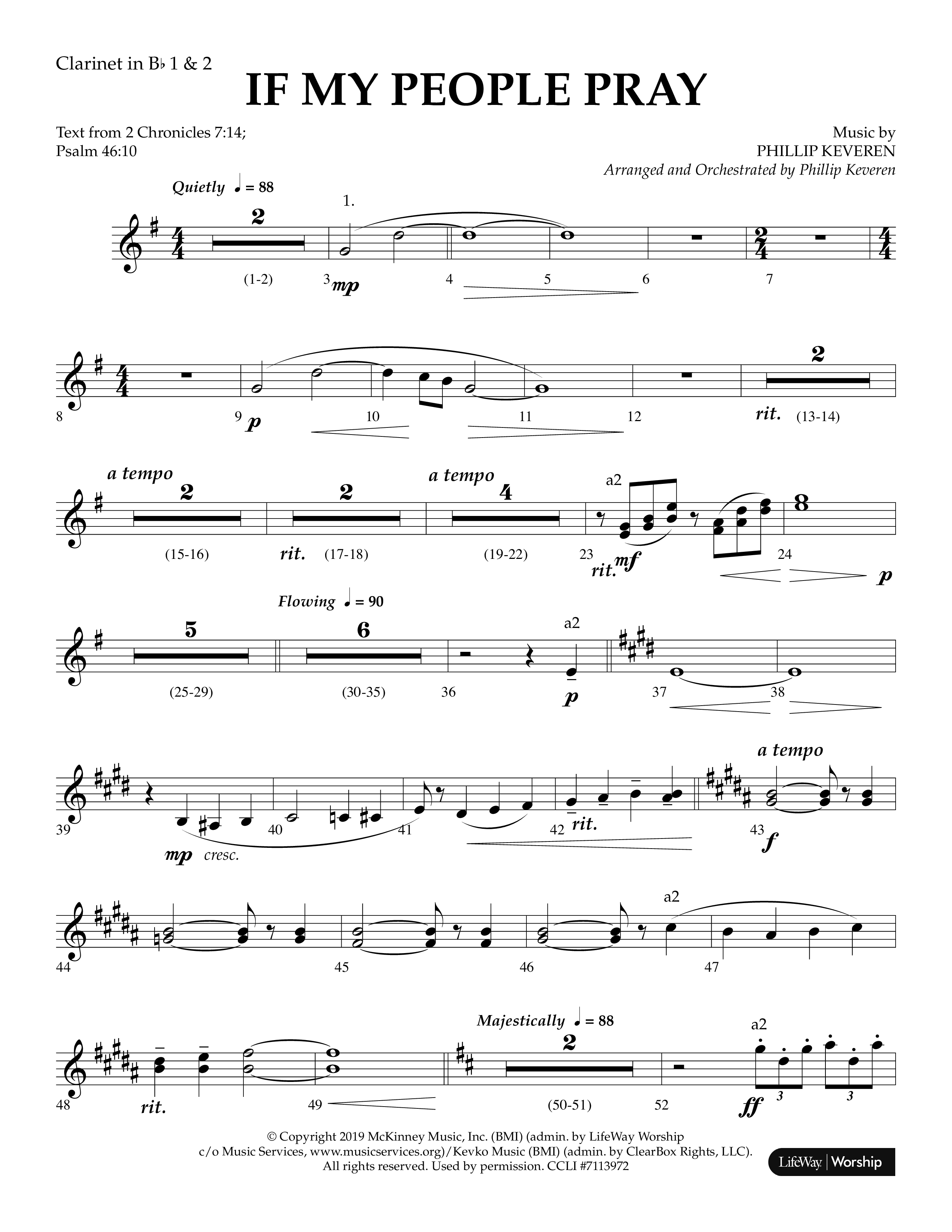 If My People Pray (Choral Anthem SATB) Clarinet 1/2 (Lifeway Choral / Arr. Phillip Keveren)