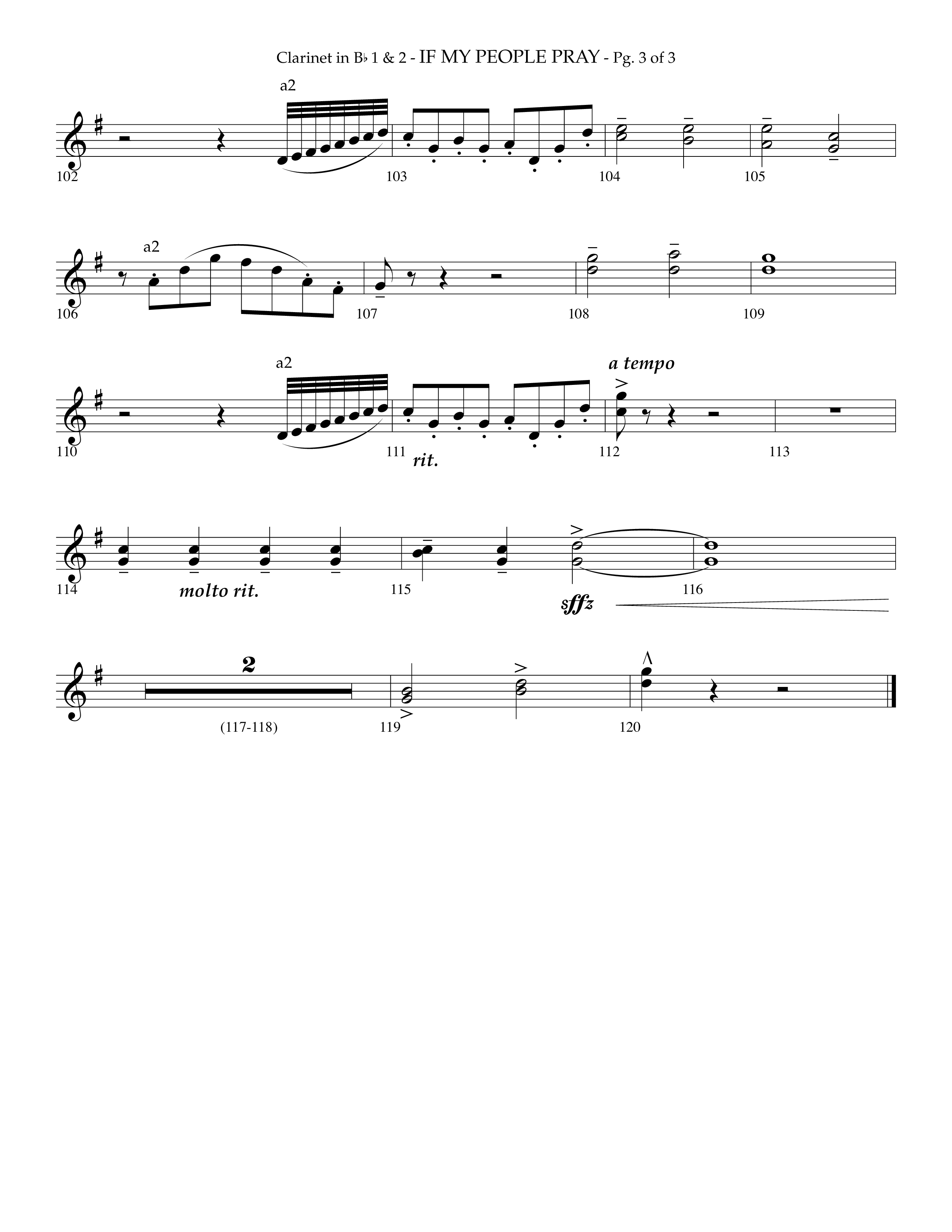 If My People Pray (Choral Anthem SATB) Clarinet 1/2 (Lifeway Choral / Arr. Phillip Keveren)