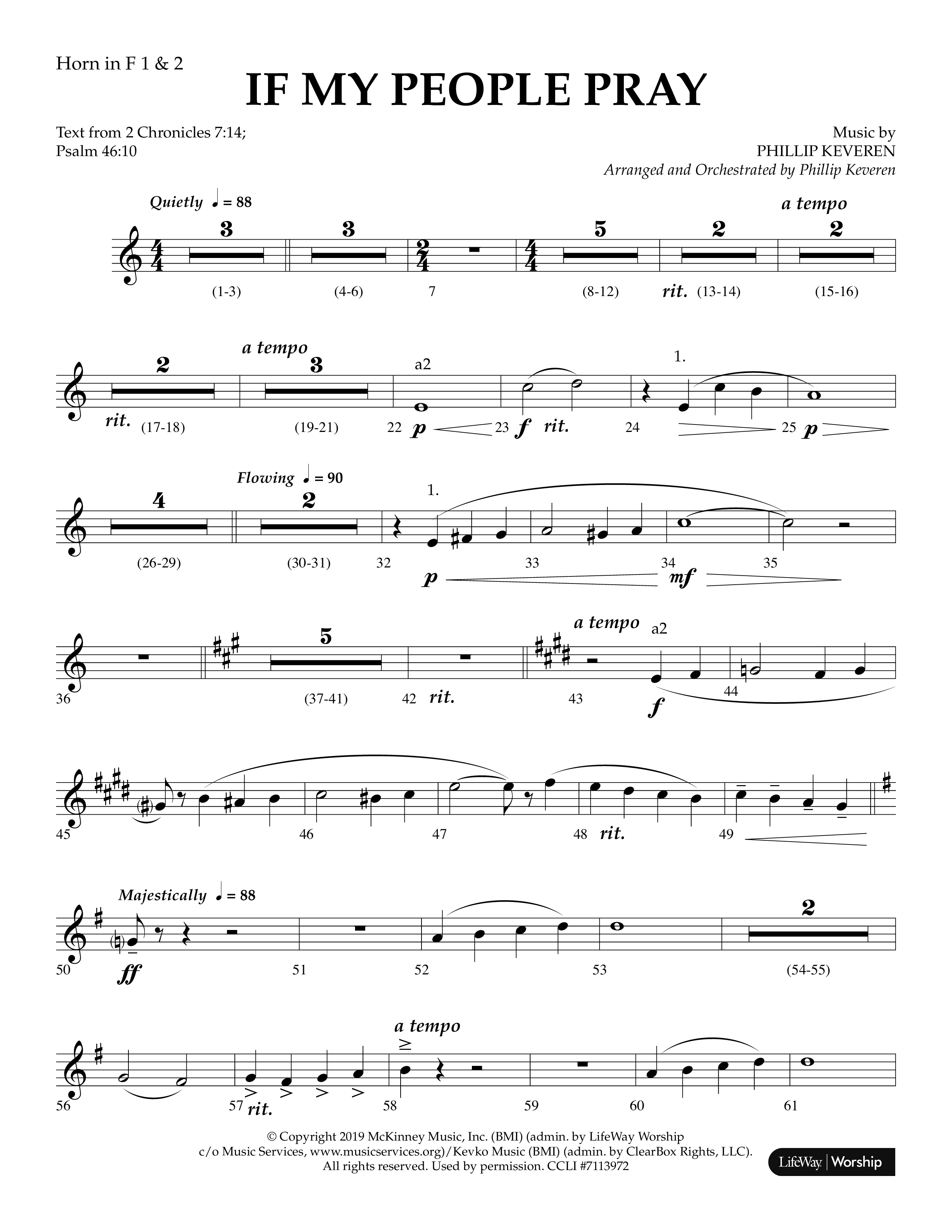 If My People Pray (Choral Anthem SATB) French Horn 1/2 (Lifeway Choral / Arr. Phillip Keveren)