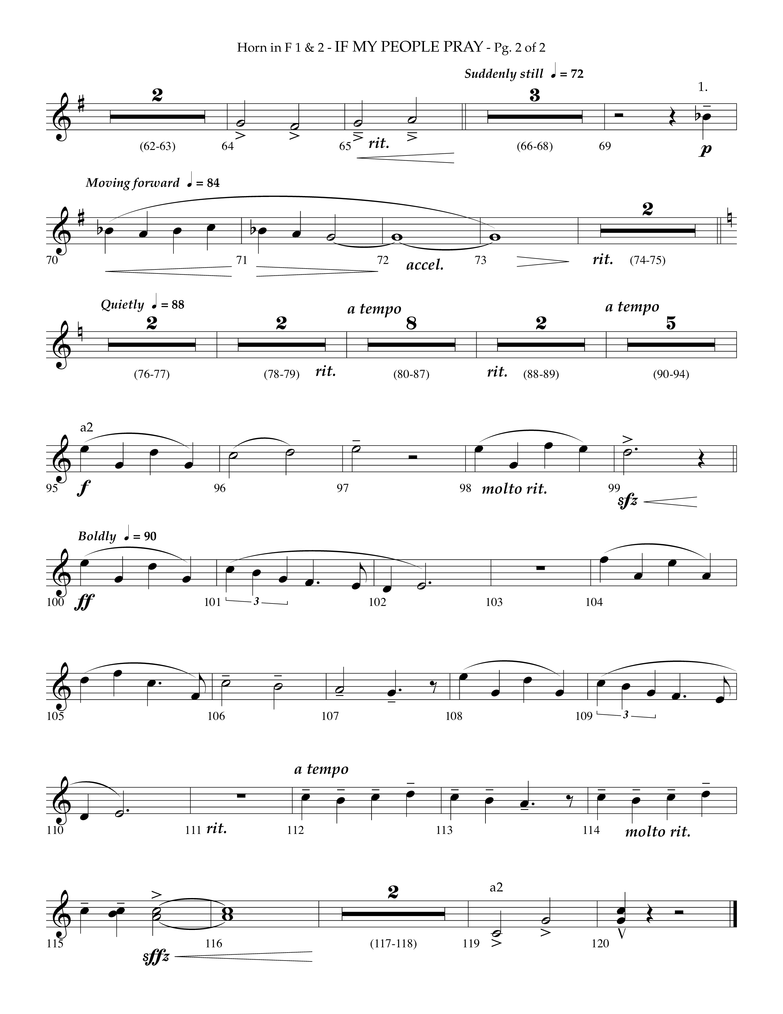 If My People Pray (Choral Anthem SATB) French Horn 1/2 (Lifeway Choral / Arr. Phillip Keveren)