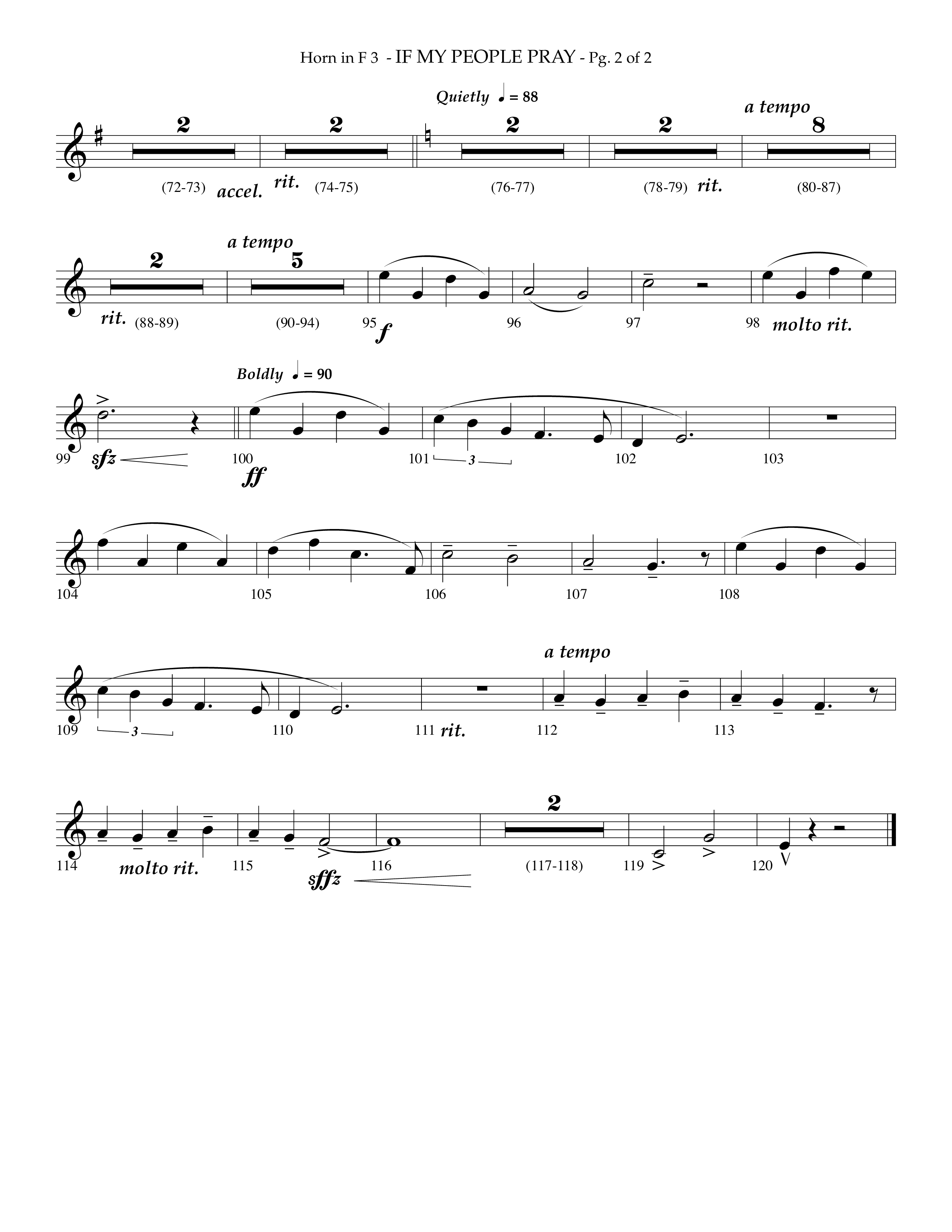If My People Pray (Choral Anthem SATB) French Horn 3 (Lifeway Choral / Arr. Phillip Keveren)