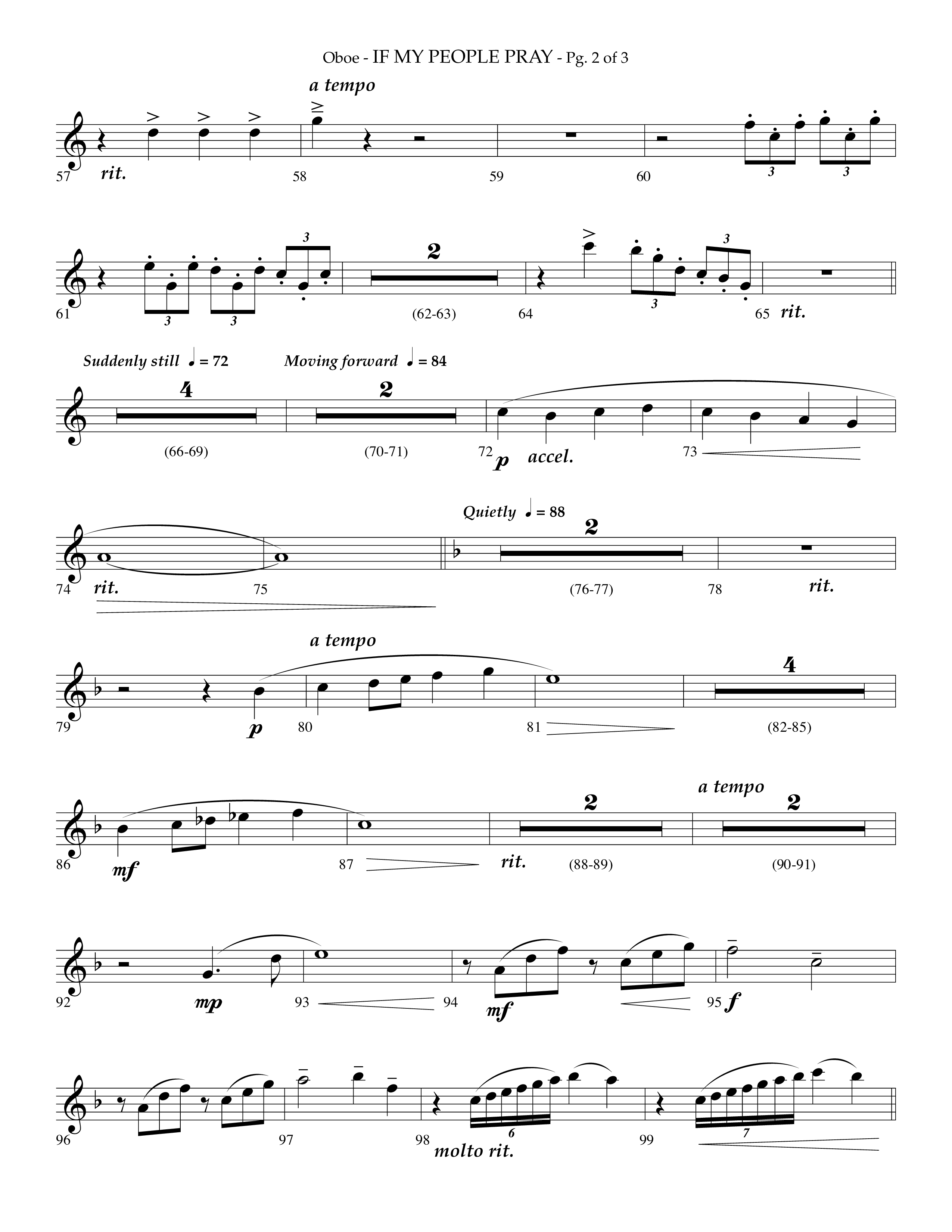 If My People Pray (Choral Anthem SATB) Oboe (Lifeway Choral / Arr. Phillip Keveren)