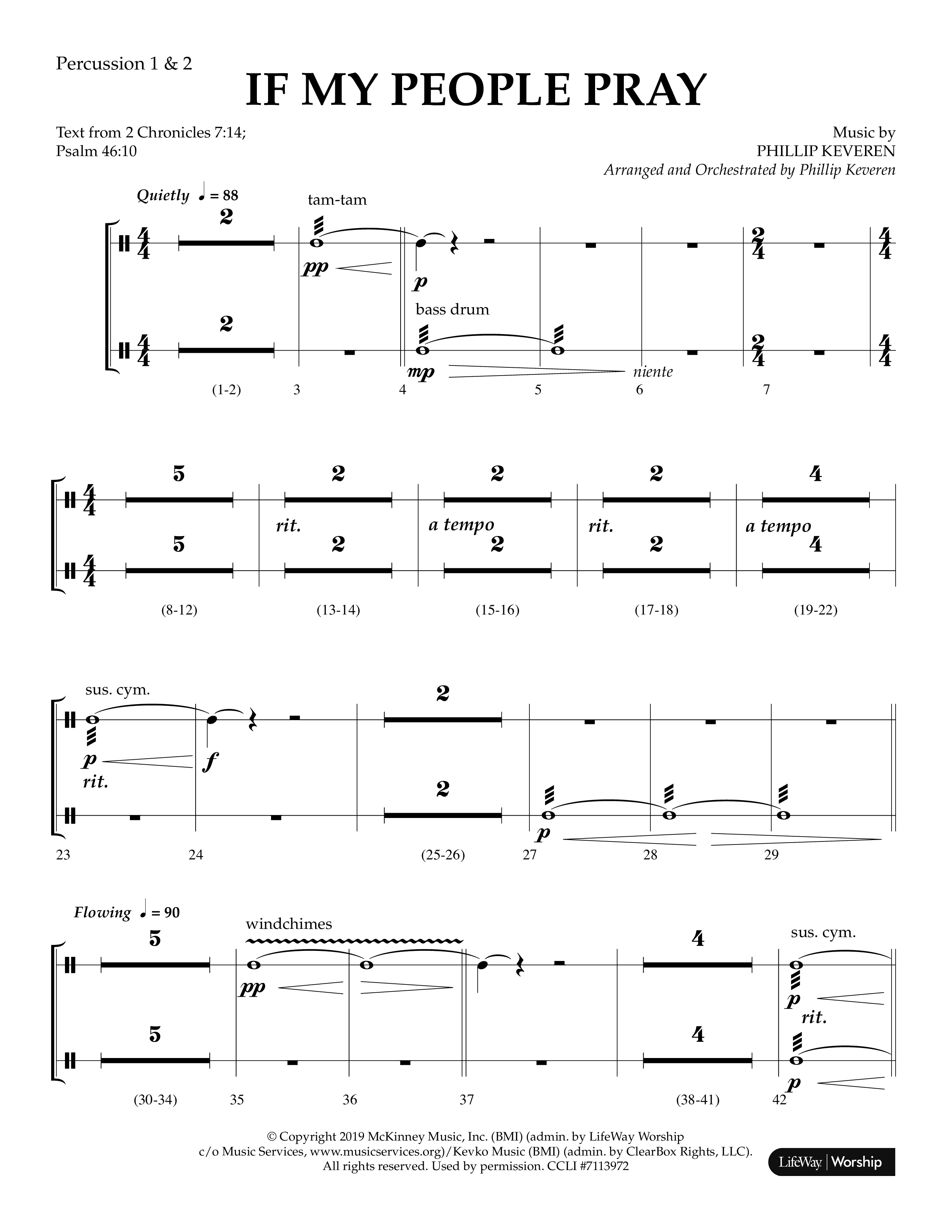 If My People Pray (Choral Anthem SATB) Percussion 1/2 (Lifeway Choral / Arr. Phillip Keveren)