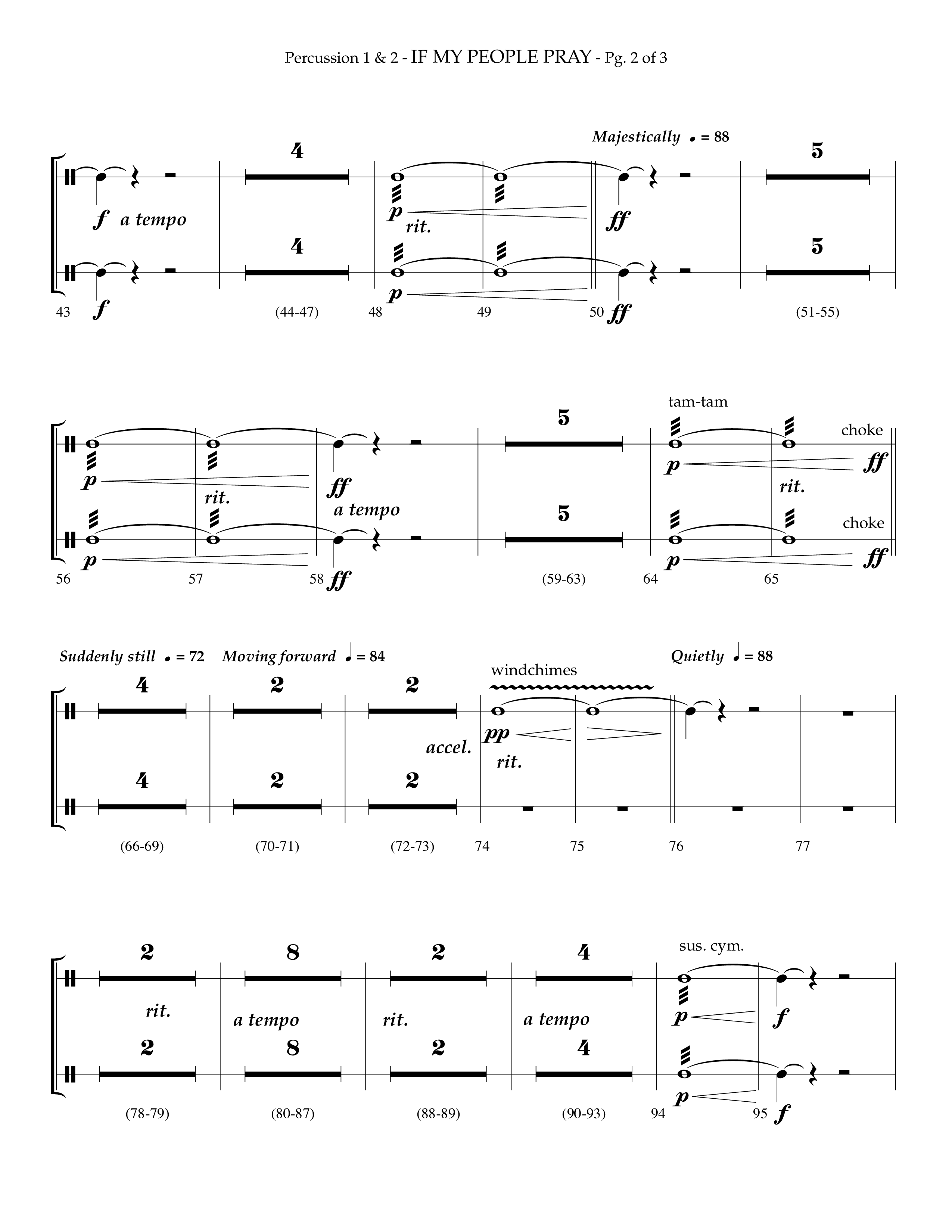 If My People Pray (Choral Anthem SATB) Percussion 1/2 (Lifeway Choral / Arr. Phillip Keveren)