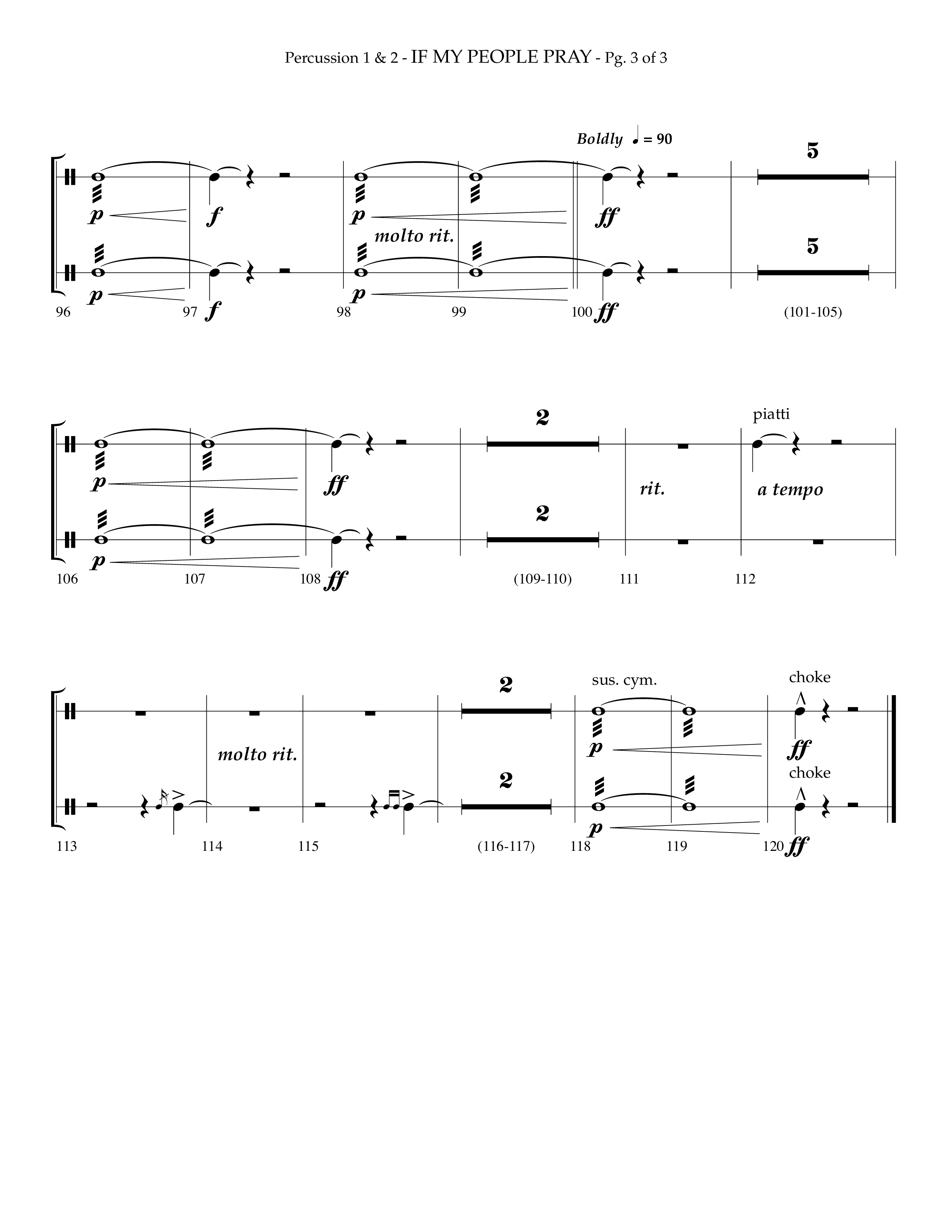 If My People Pray (Choral Anthem SATB) Percussion 1/2 (Lifeway Choral / Arr. Phillip Keveren)