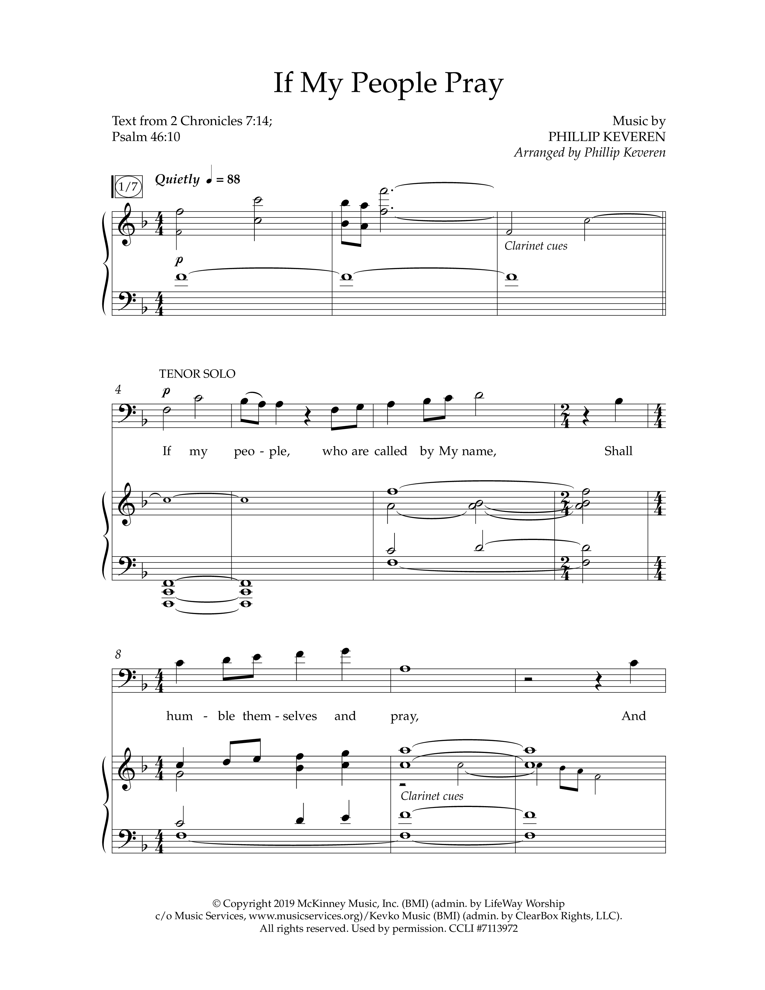 If My People Pray (Choral Anthem SATB) Anthem (SATB/Piano) (Lifeway Choral / Arr. Phillip Keveren)