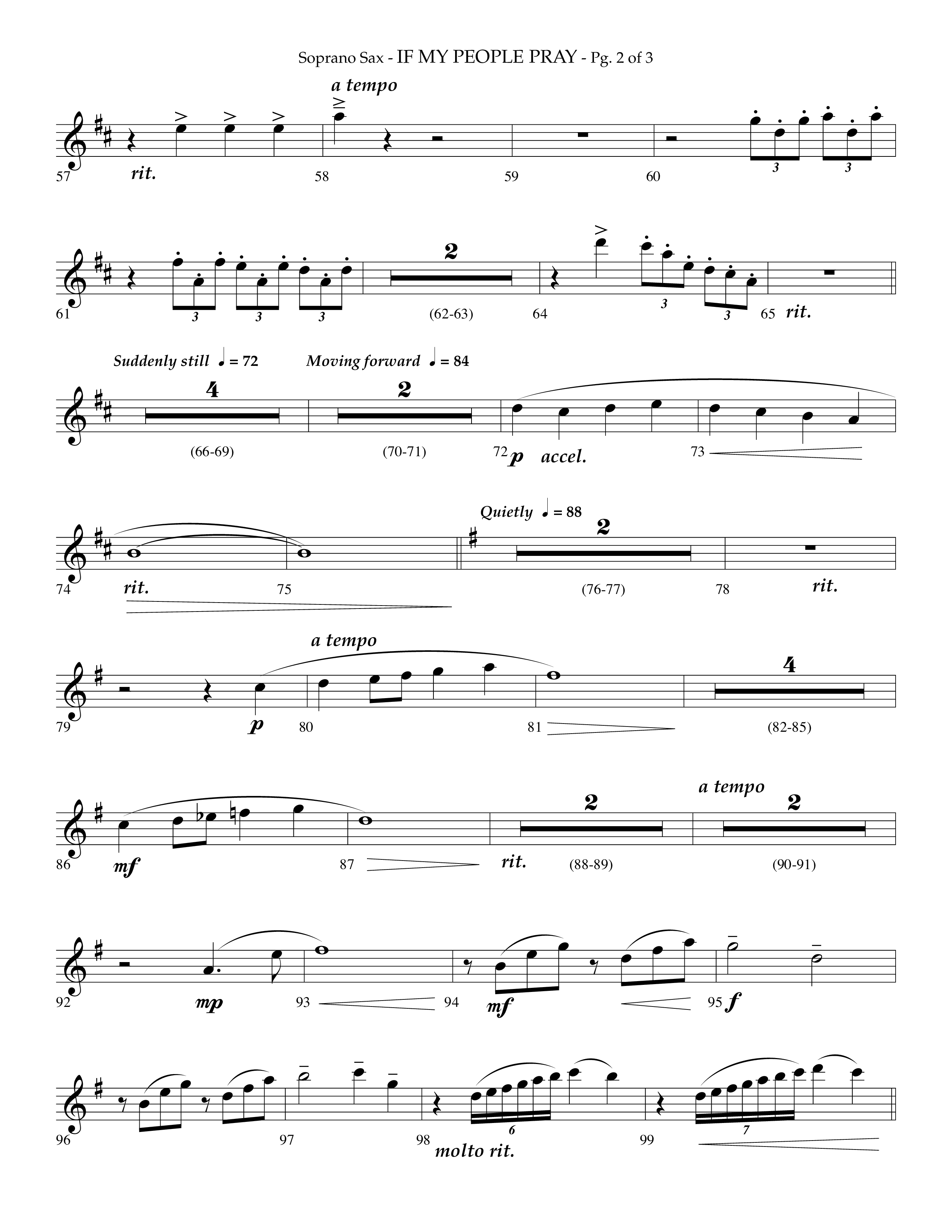 If My People Pray (Choral Anthem SATB) Soprano Sax (Lifeway Choral / Arr. Phillip Keveren)