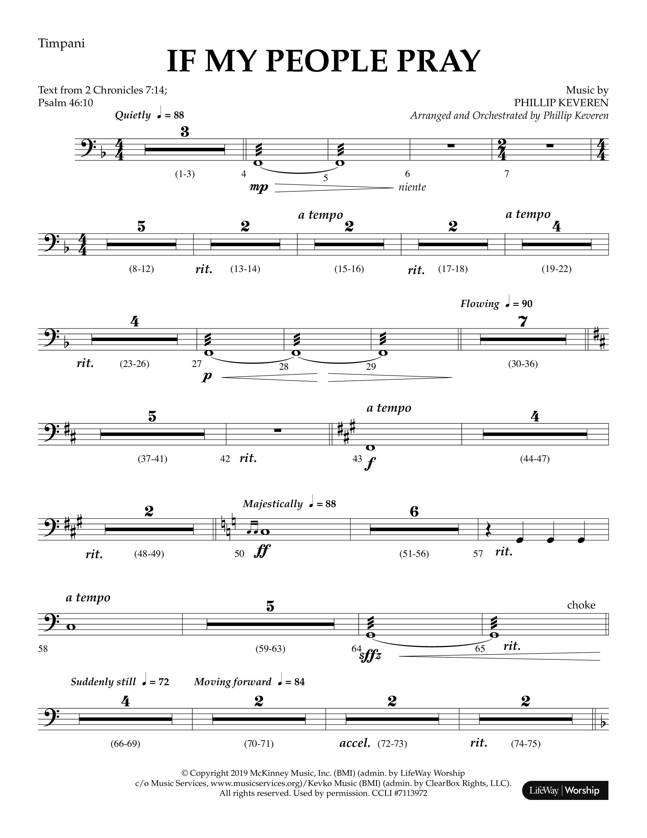 If My People Pray (Choral Anthem SATB) Timpani (Lifeway Choral / Arr. Phillip Keveren)