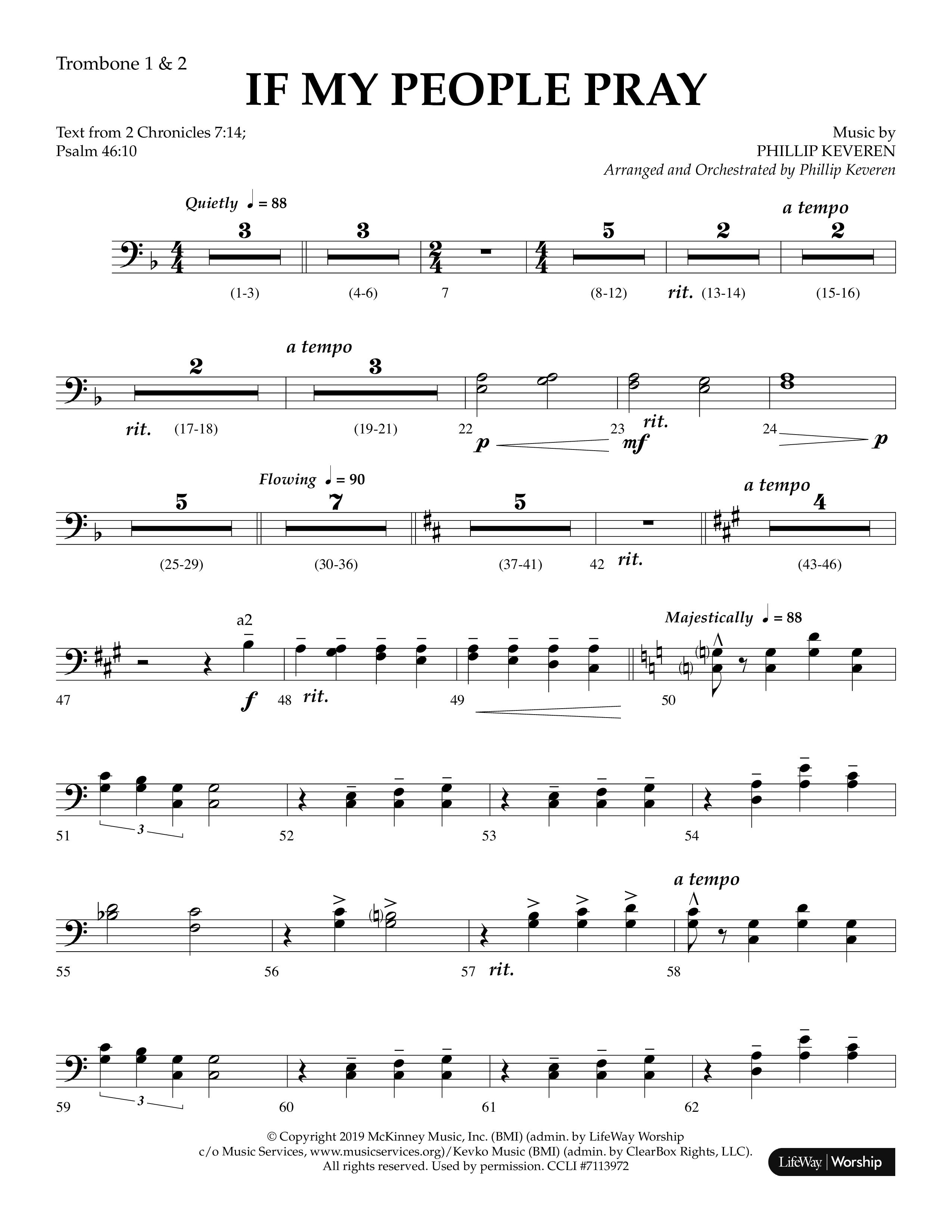 If My People Pray (Choral Anthem SATB) Trombone 1/2 (Lifeway Choral / Arr. Phillip Keveren)