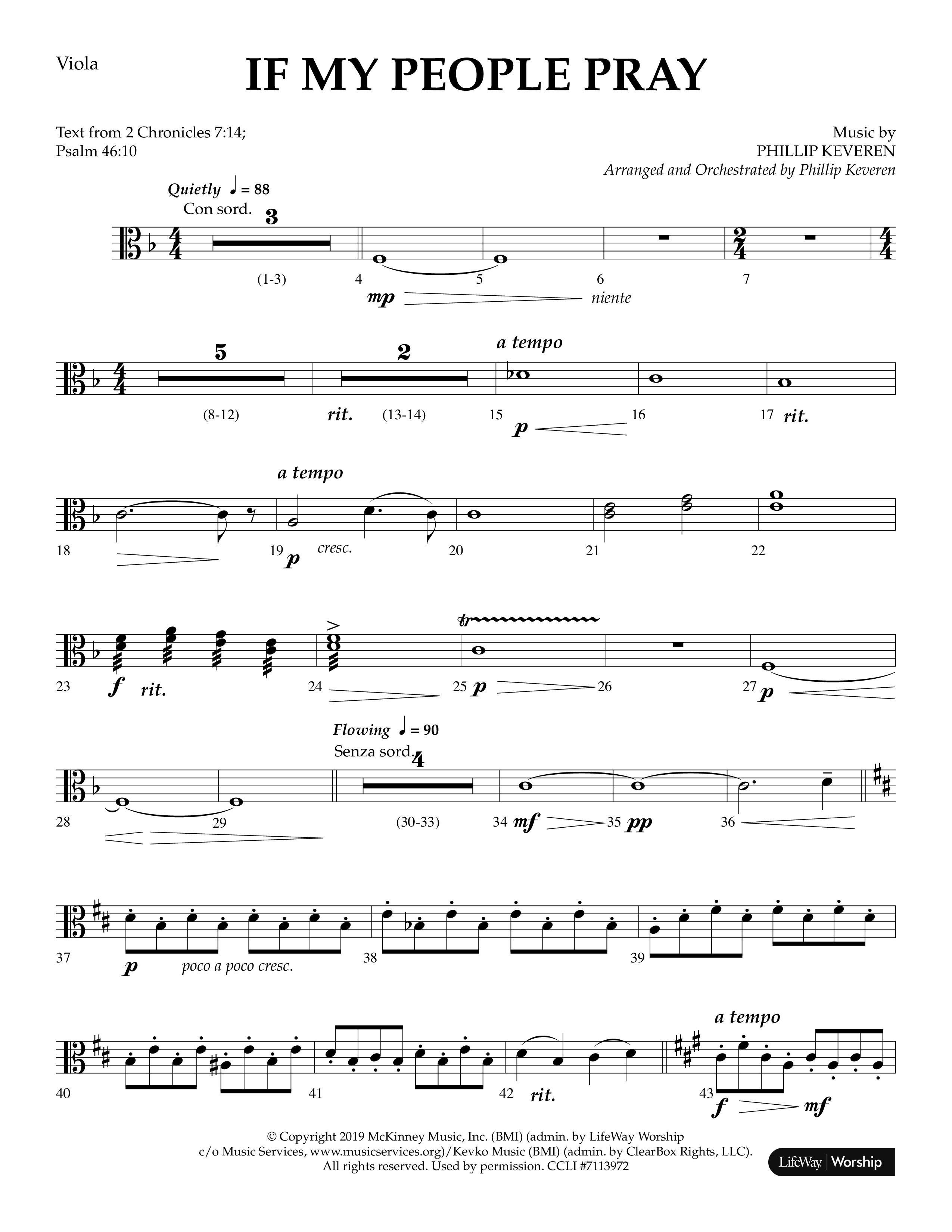 If My People Pray (Choral Anthem SATB) Viola (Lifeway Choral / Arr. Phillip Keveren)