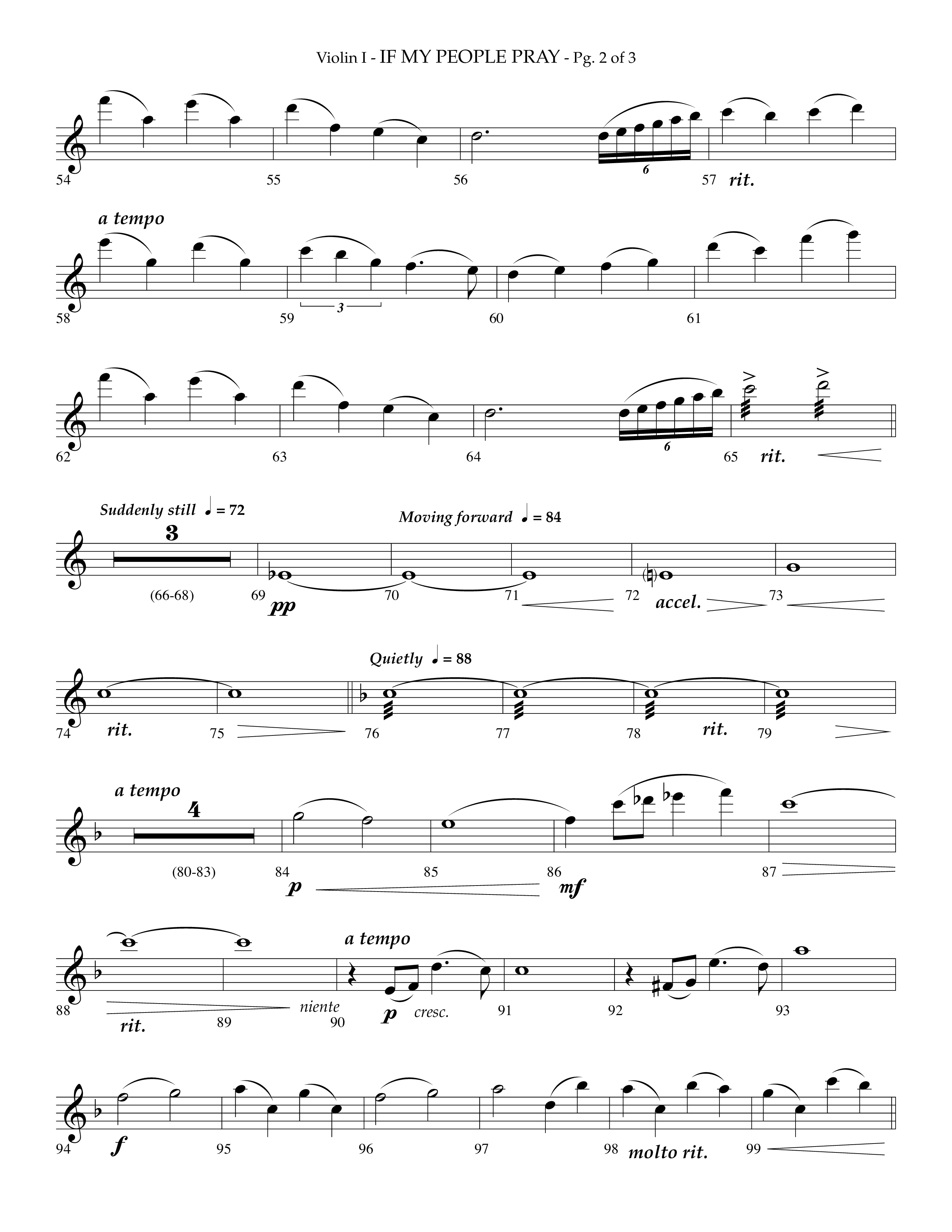 If My People Pray (Choral Anthem SATB) Violin 1 (Lifeway Choral / Arr. Phillip Keveren)