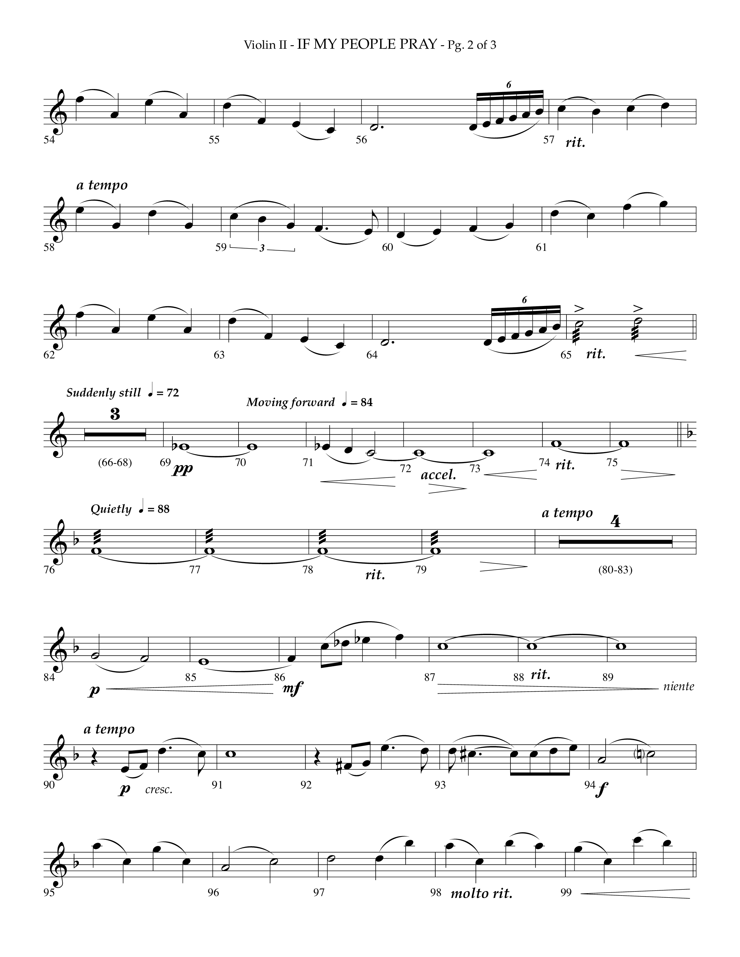 If My People Pray (Choral Anthem SATB) Violin 2 (Lifeway Choral / Arr. Phillip Keveren)