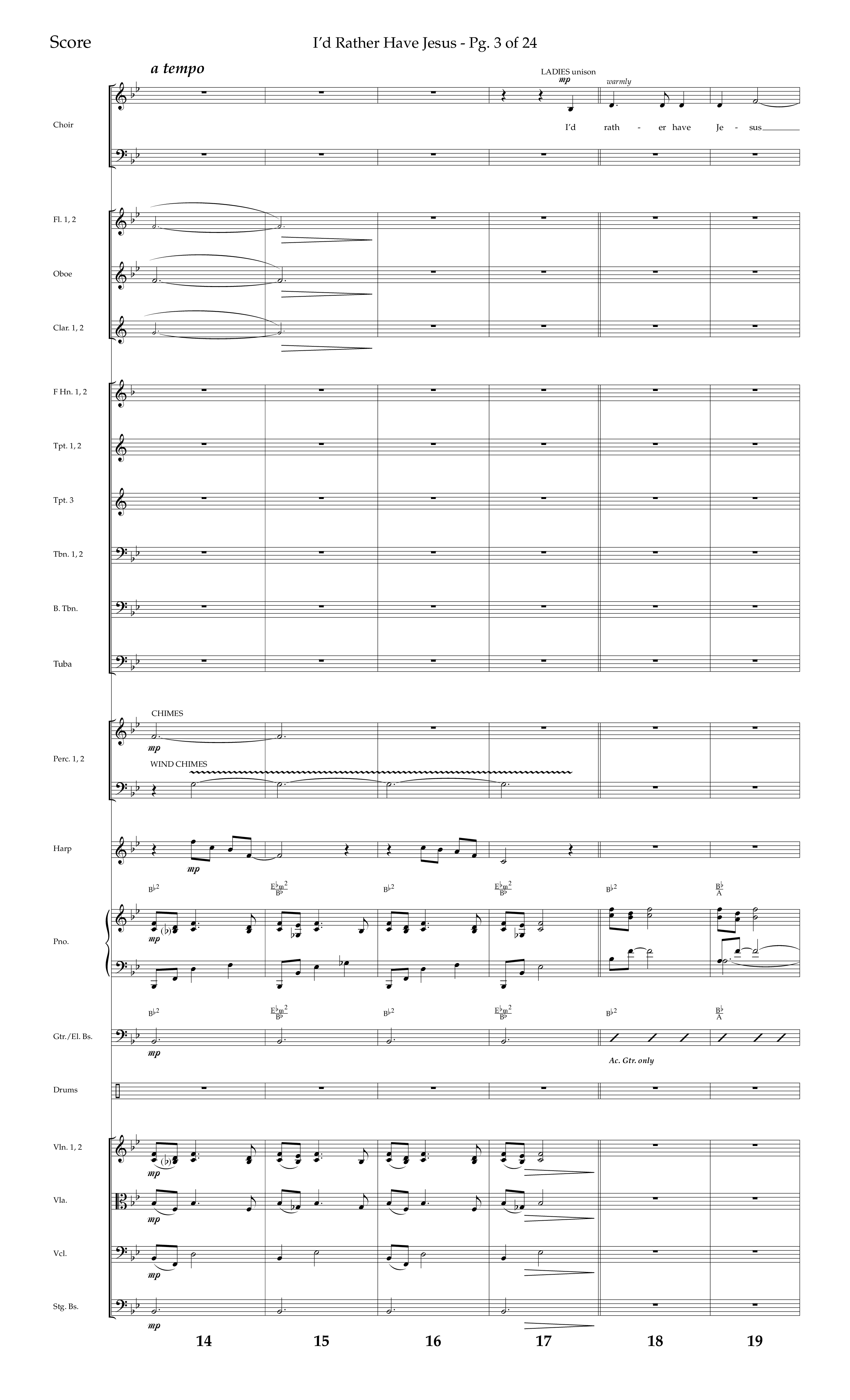 I'd Rather Have Jesus (Choral Anthem SATB) Orchestration (Lifeway Choral / Arr. Richard Kingsmore)