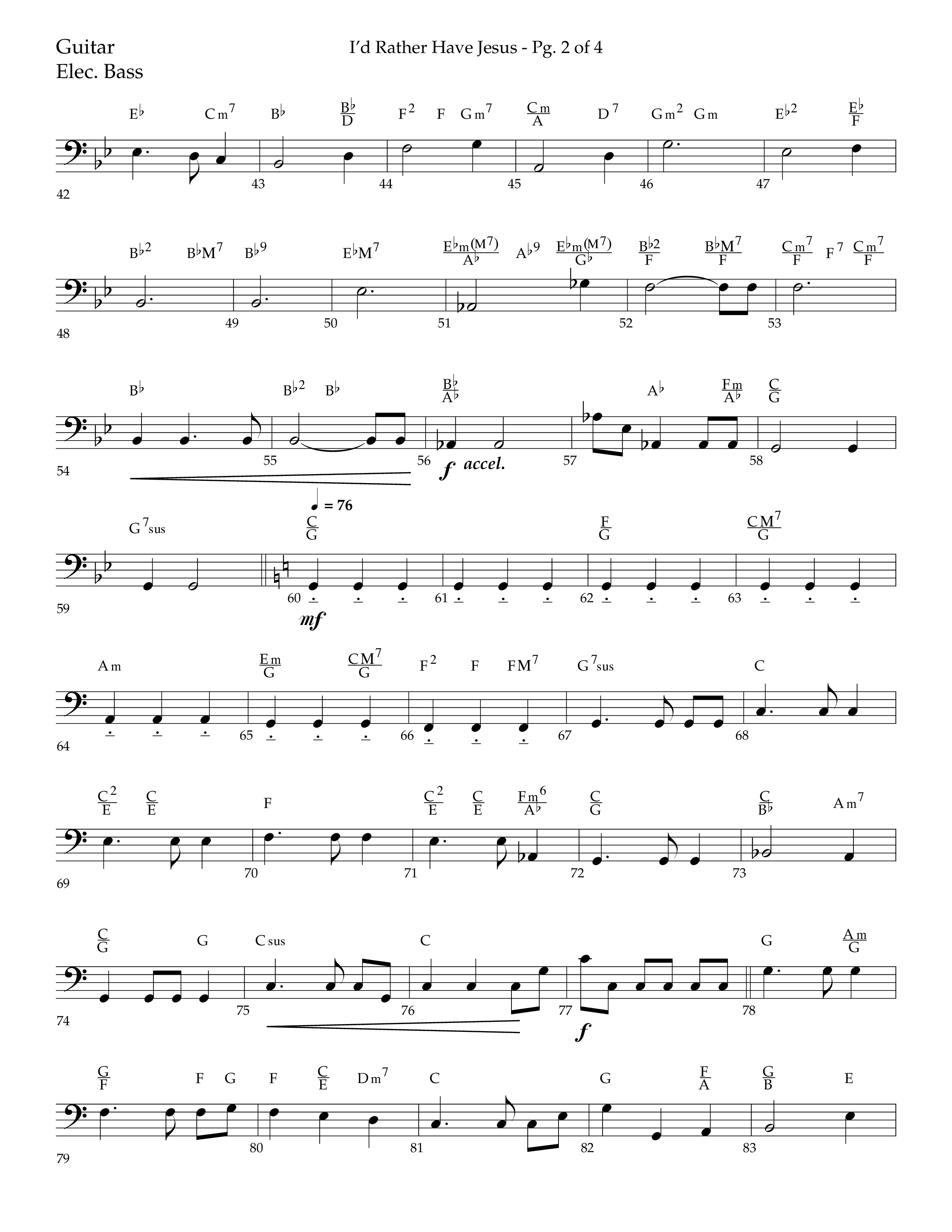 I'd Rather Have Jesus (Choral Anthem SATB) Guitar (Lifeway Choral / Arr. Richard Kingsmore)
