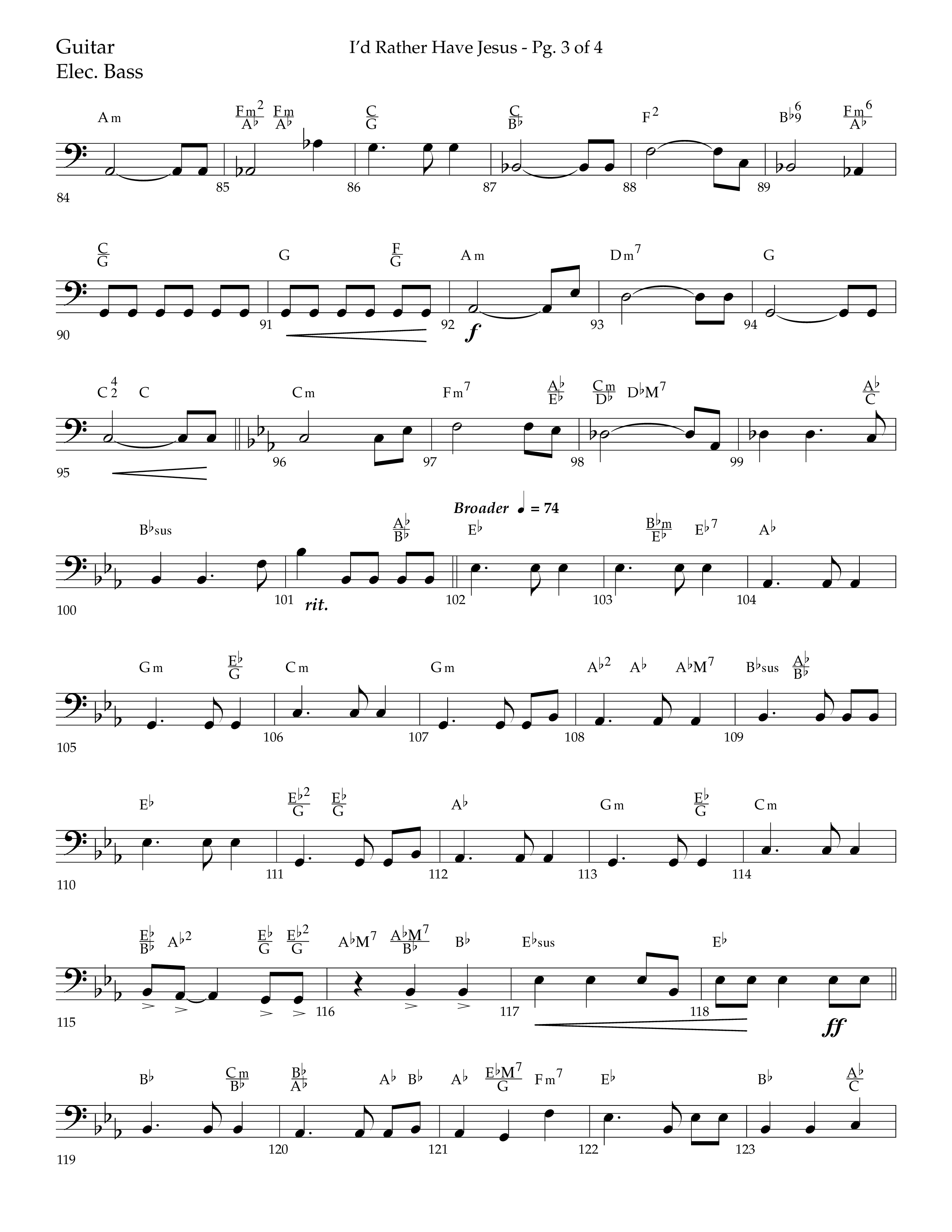 I'd Rather Have Jesus (Choral Anthem SATB) Guitar (Lifeway Choral / Arr. Richard Kingsmore)