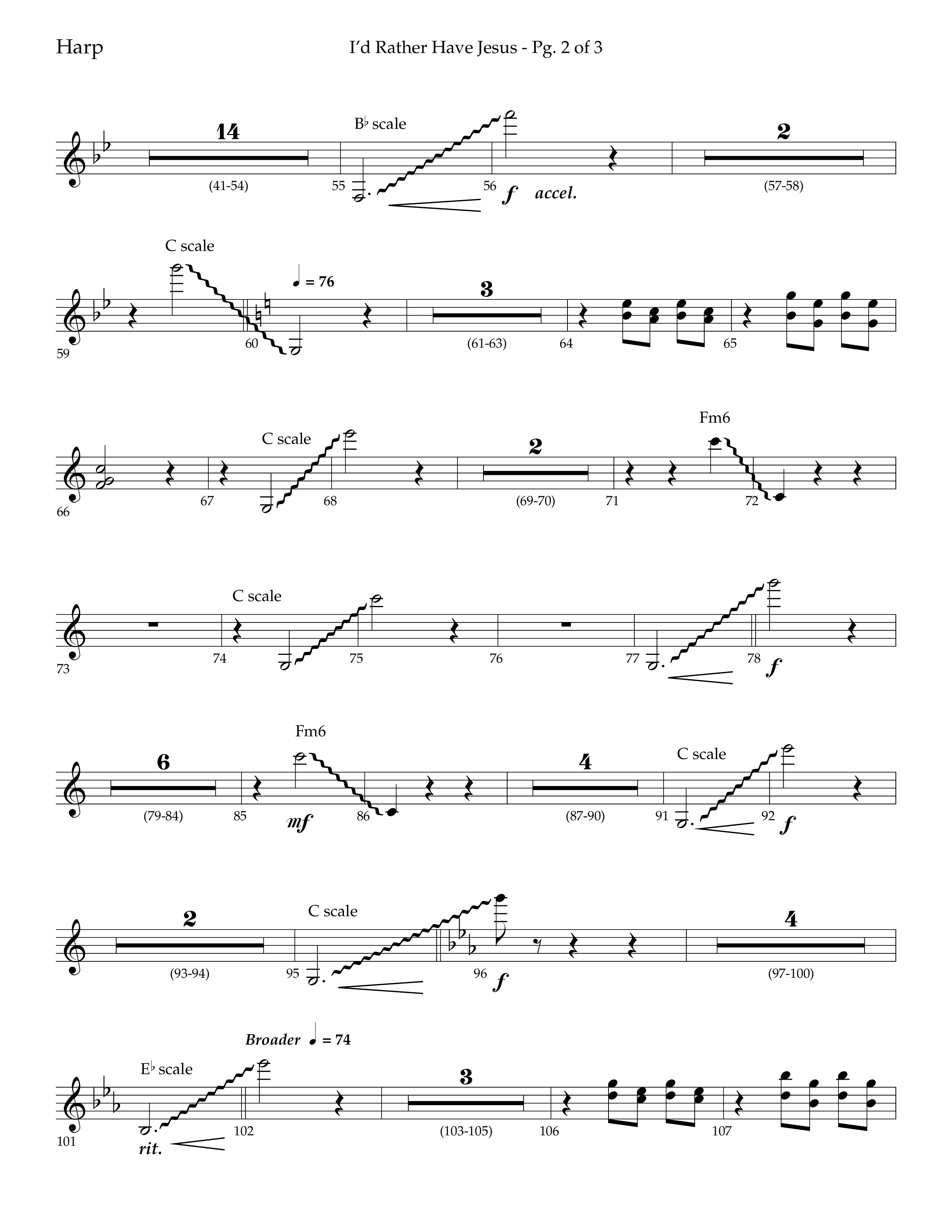 I'd Rather Have Jesus (Choral Anthem SATB) Harp (Lifeway Choral / Arr. Richard Kingsmore)