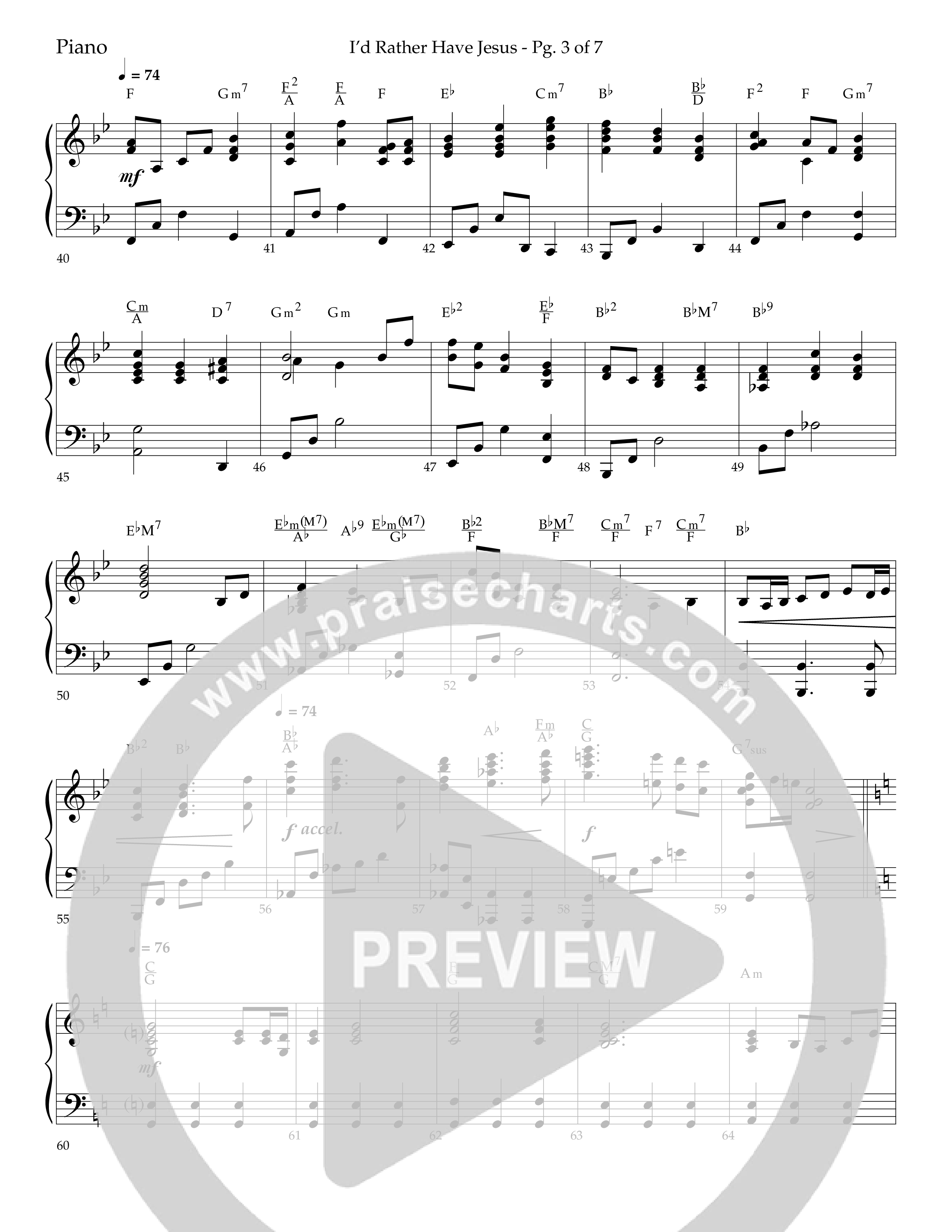 I'd Rather Have Jesus (Choral Anthem SATB) Lead Melody & Rhythm (Lifeway Choral / Arr. Richard Kingsmore)