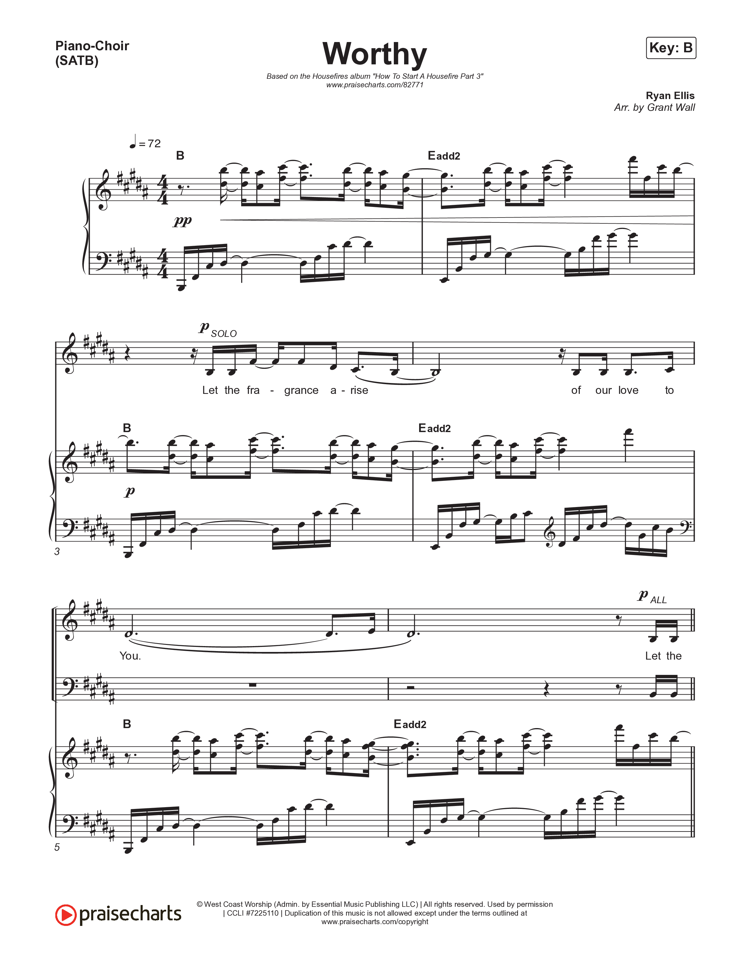 Worthy Piano/Vocal Pack (Housefires / Ryan Ellis)