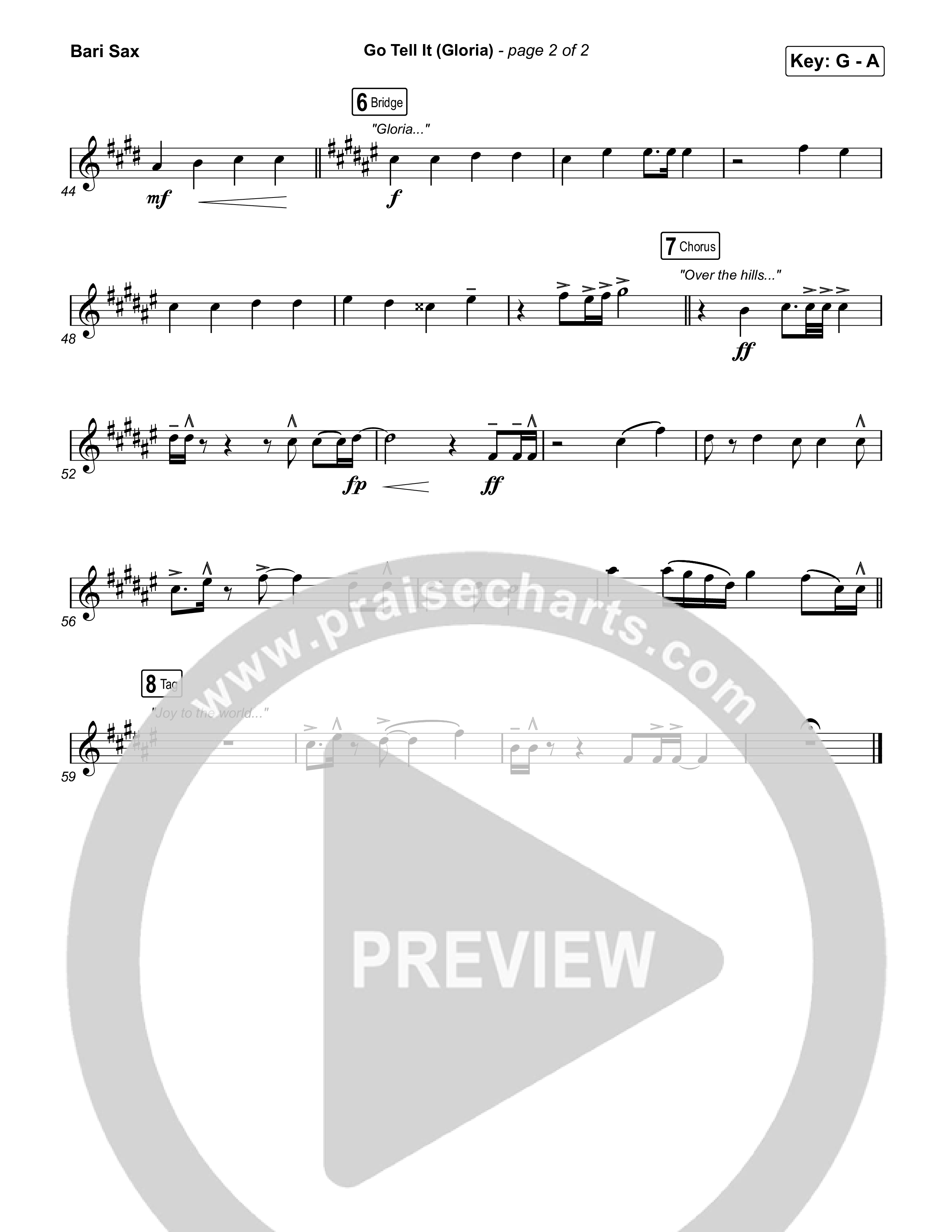 Go Tell It (Gloria) Bari Sax (Matt Maher)