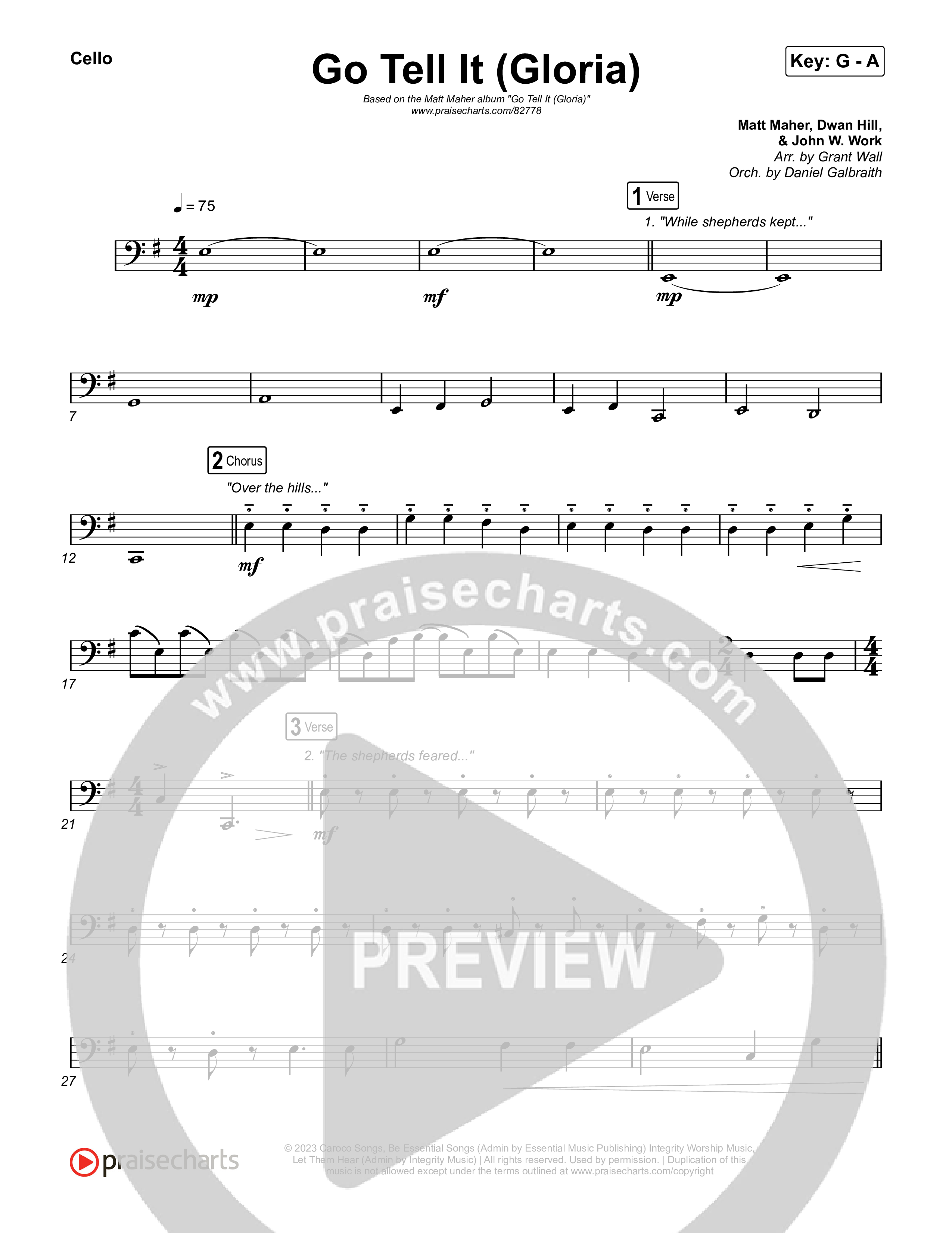 Go Tell It (Gloria) Cello (Matt Maher)