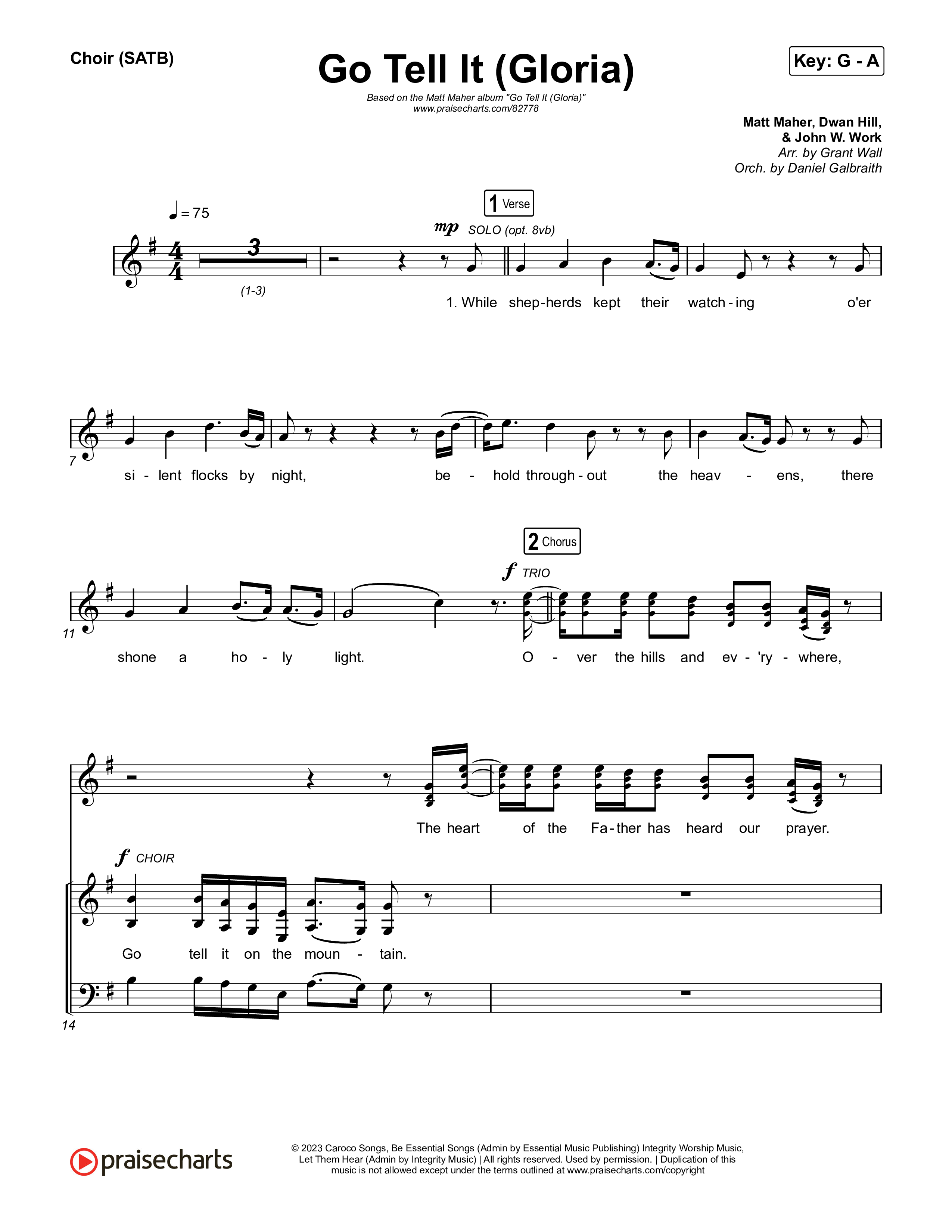 Go Tell It (Gloria) Choir Sheet (SATB) (Matt Maher)
