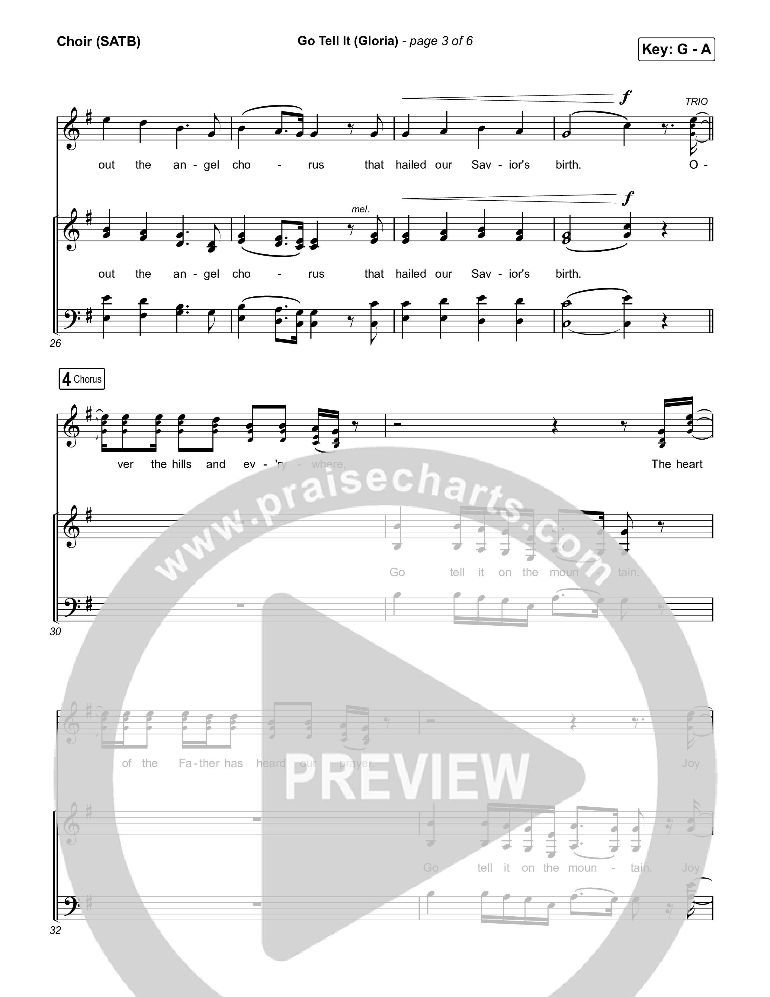 Go Tell It (Gloria) Choir Sheet (SATB) (Matt Maher)