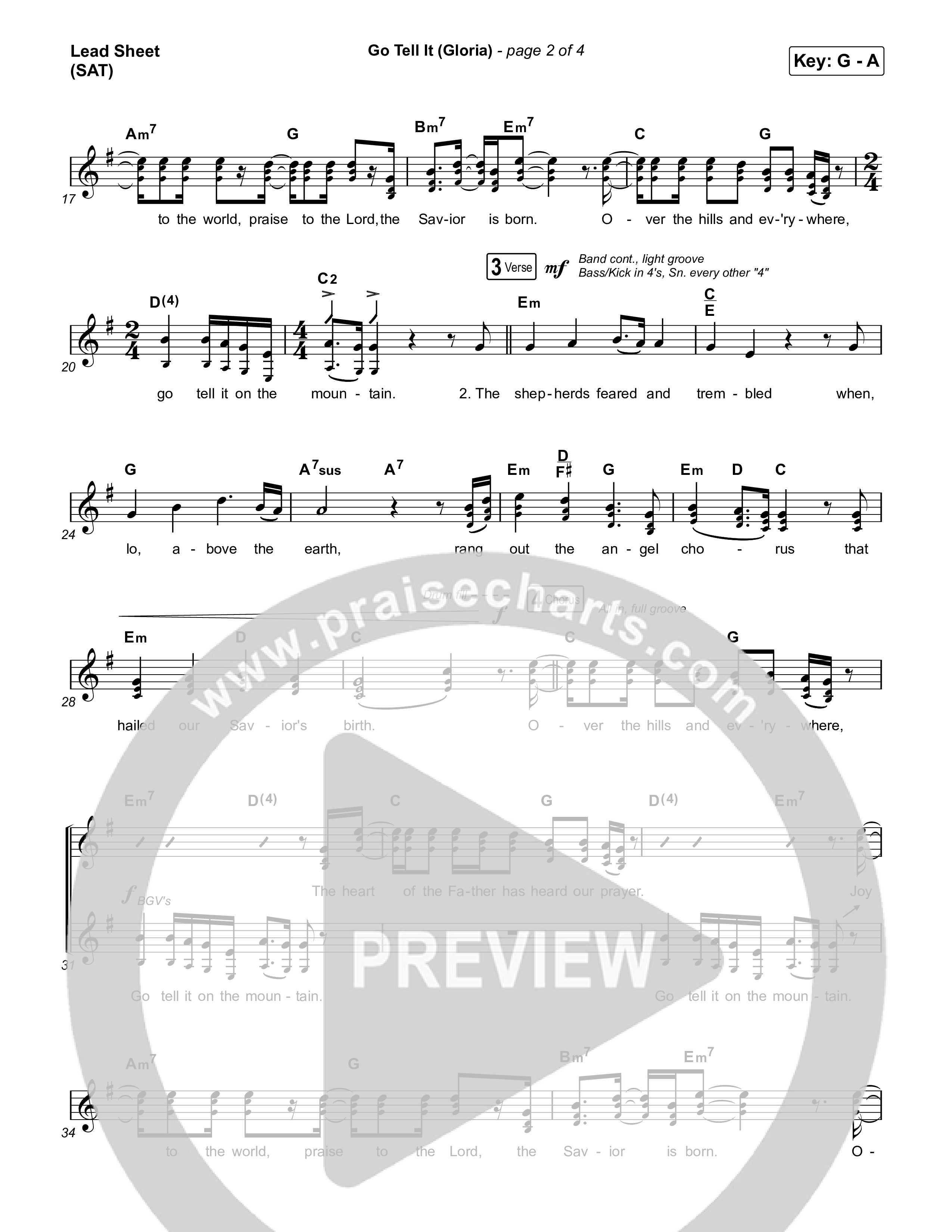 Go Tell It (Gloria) Lead Sheet (SAT) (Matt Maher)