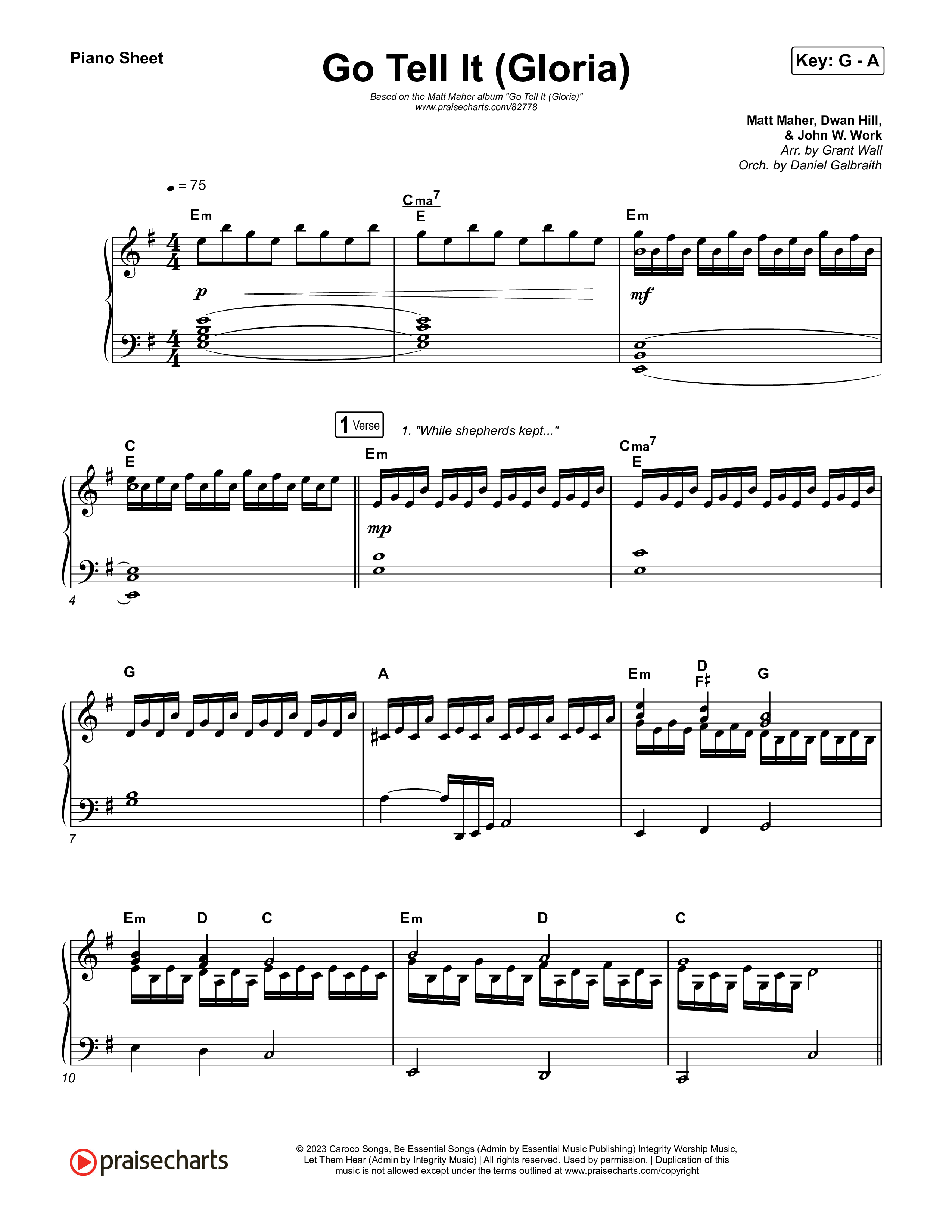 Go Tell It (Gloria) Piano Sheet (Matt Maher)
