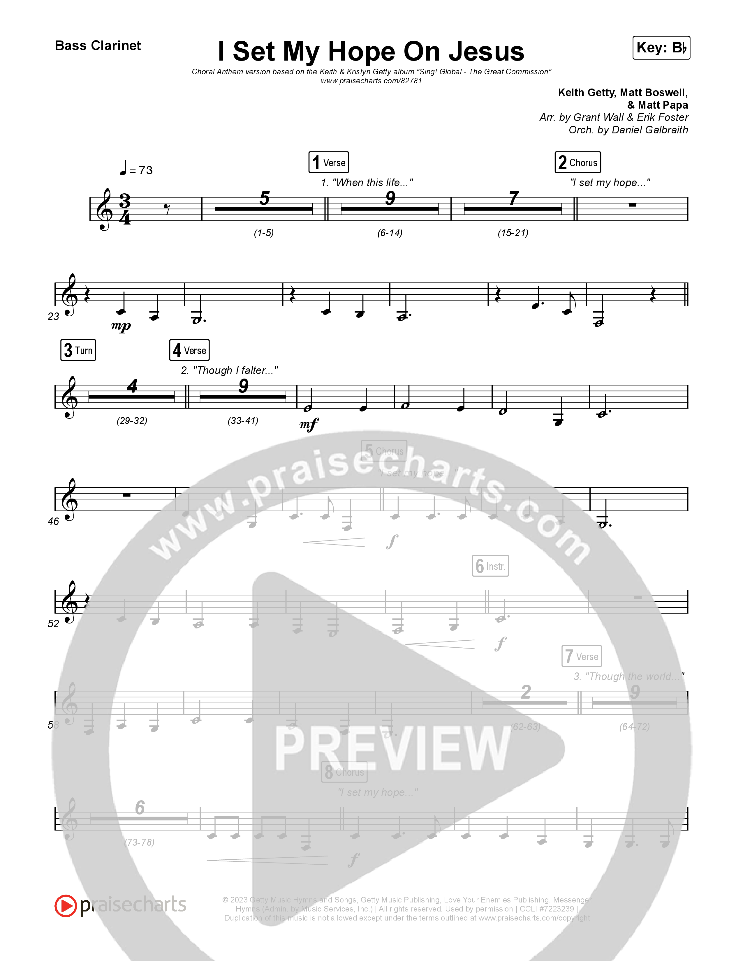 I Set My Hope (Hymn For A Deconstructing Friend) (Choral Anthem SATB) Clarinet 1,2 (Keith & Kristyn Getty / Arr. Erik Foster)