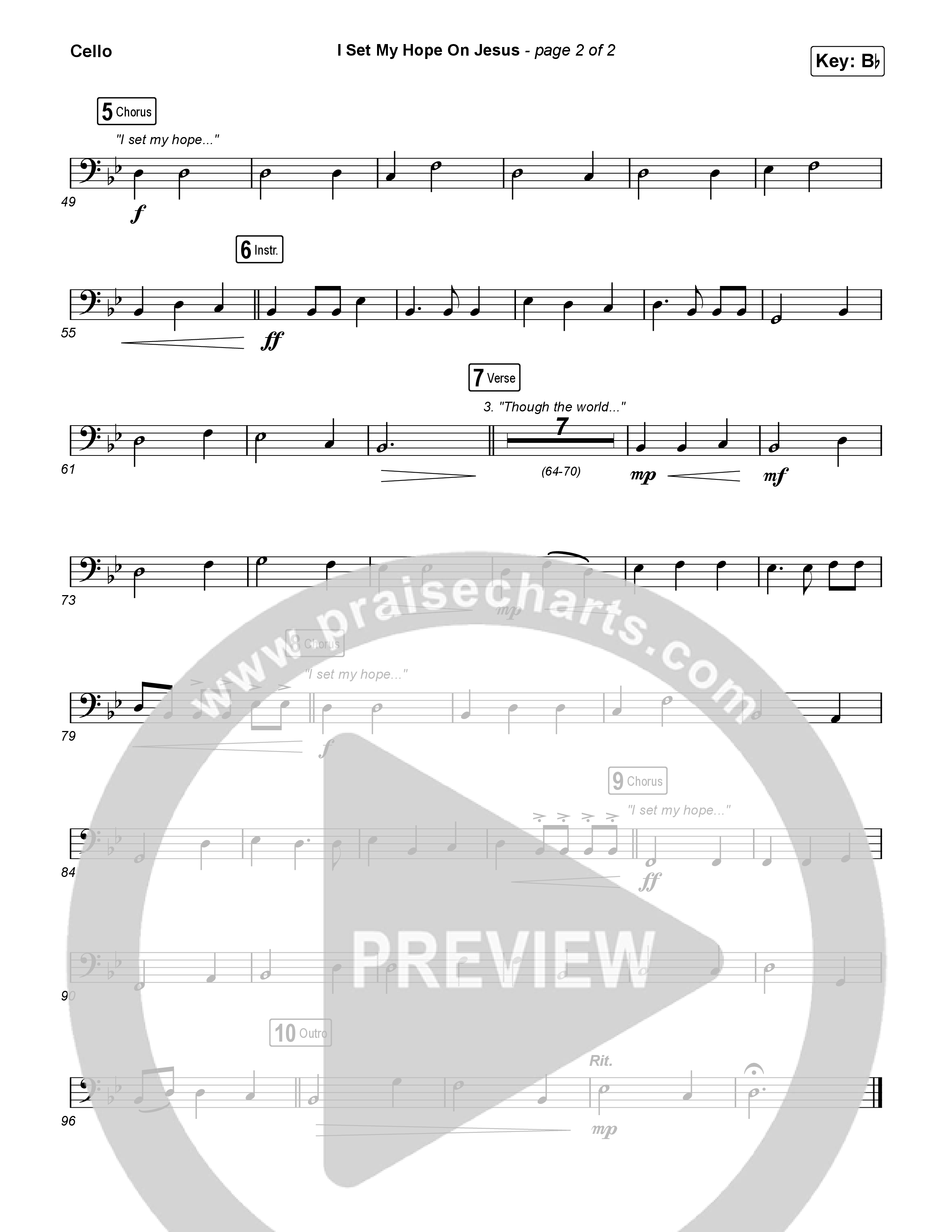 I Set My Hope (Hymn For A Deconstructing Friend) (Choral Anthem SATB) Cello (Keith & Kristyn Getty / Arr. Erik Foster)