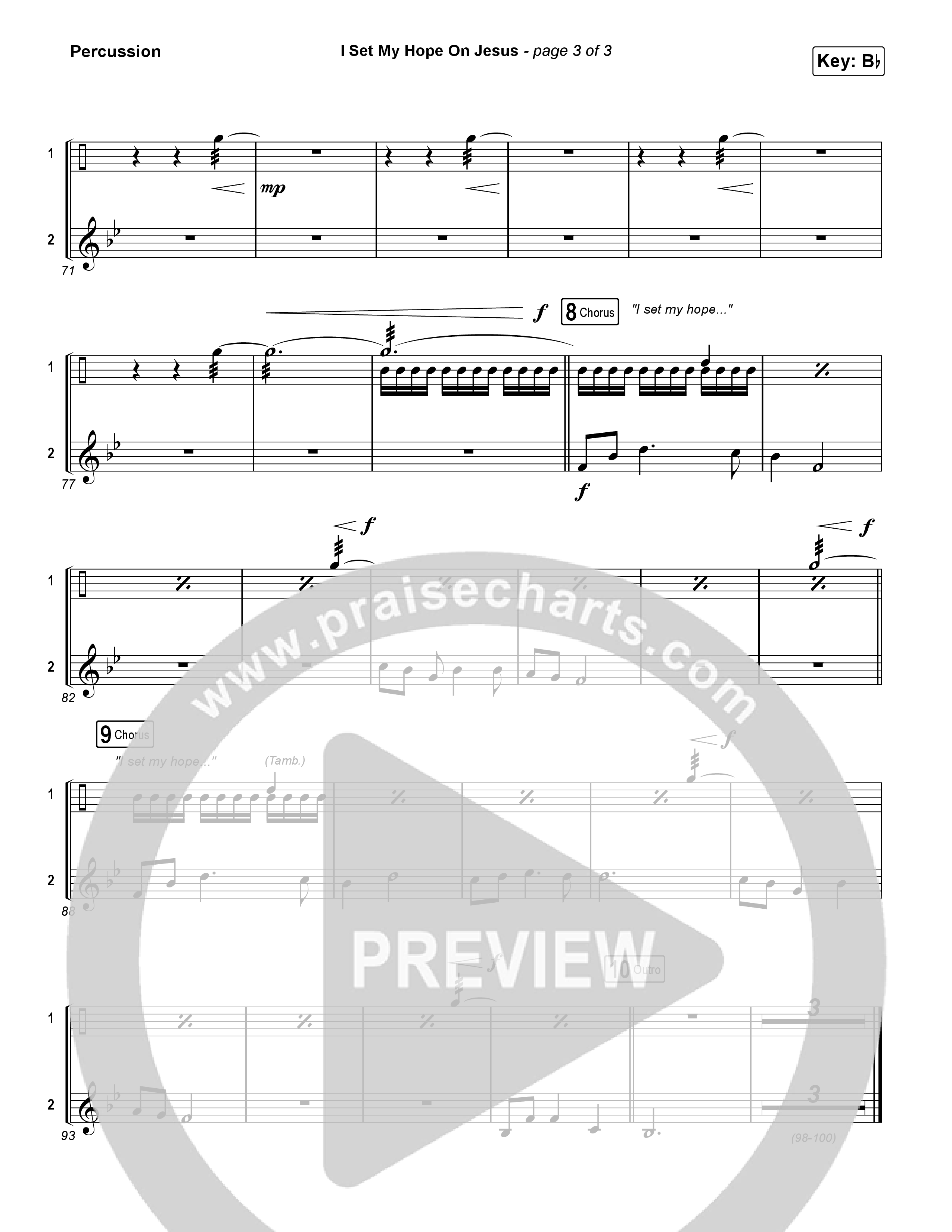 I Set My Hope (Hymn For A Deconstructing Friend) (Choral Anthem SATB) Percussion (Keith & Kristyn Getty / Arr. Erik Foster)