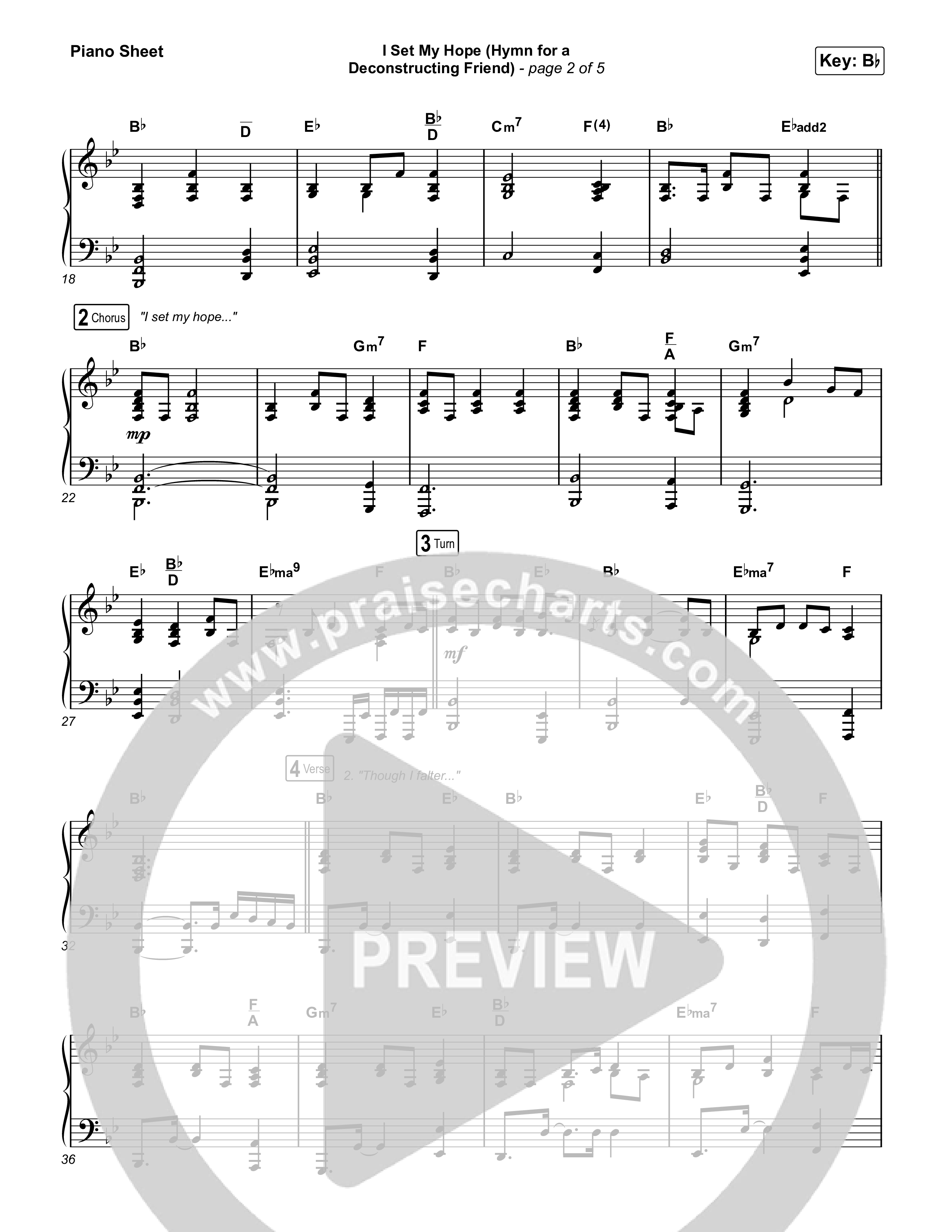 I Set My Hope (Hymn for a Deconstructing Friend) (Choral Anthem SATB) Piano Sheet (Keith & Kristyn Getty / Arr. Erik Foster)