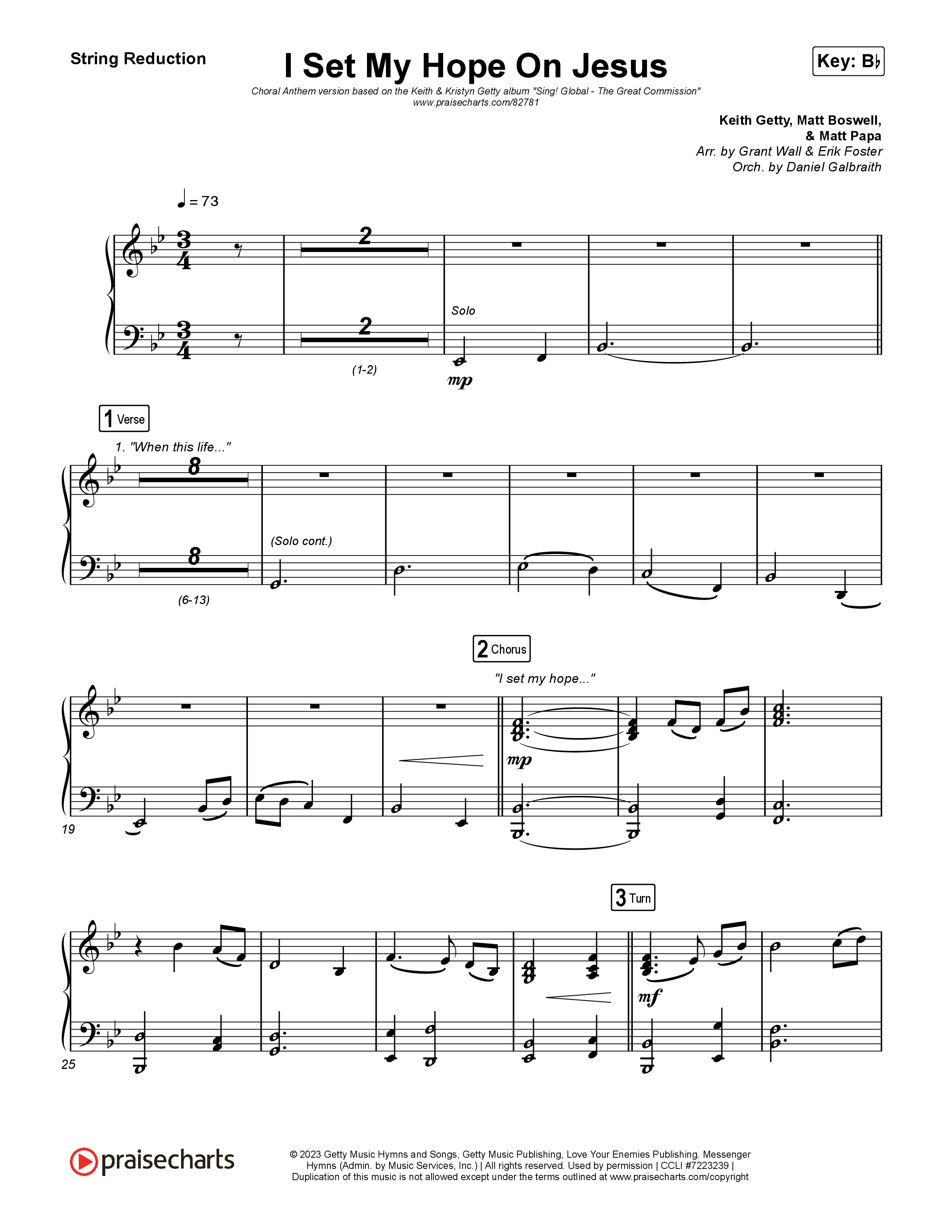I Set My Hope (Hymn For A Deconstructing Friend) (Choral Anthem SATB) String Reduction (Keith & Kristyn Getty / Arr. Erik Foster)