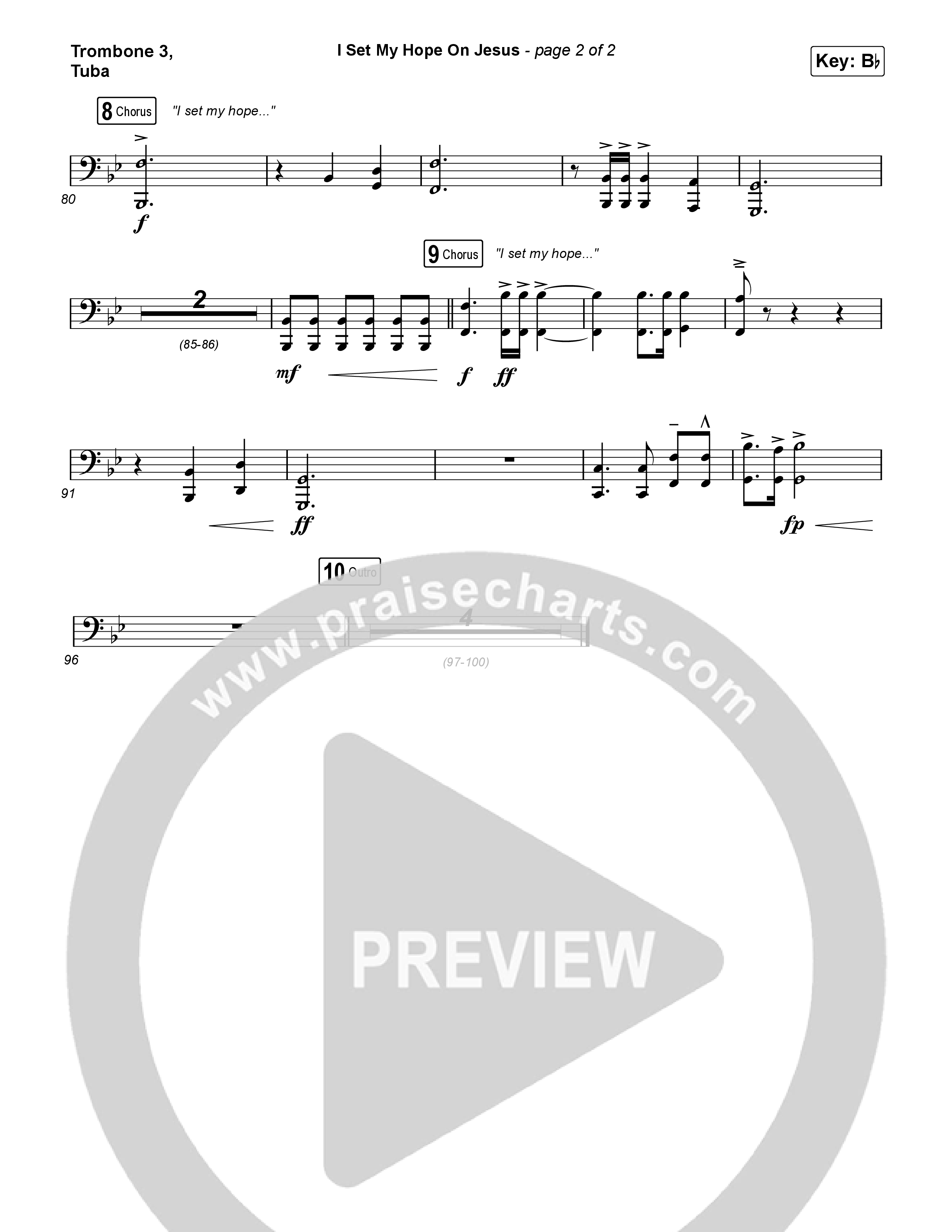 I Set My Hope (Hymn For A Deconstructing Friend) (Choral Anthem SATB) Trombone 3/Tuba (Keith & Kristyn Getty / Arr. Erik Foster)