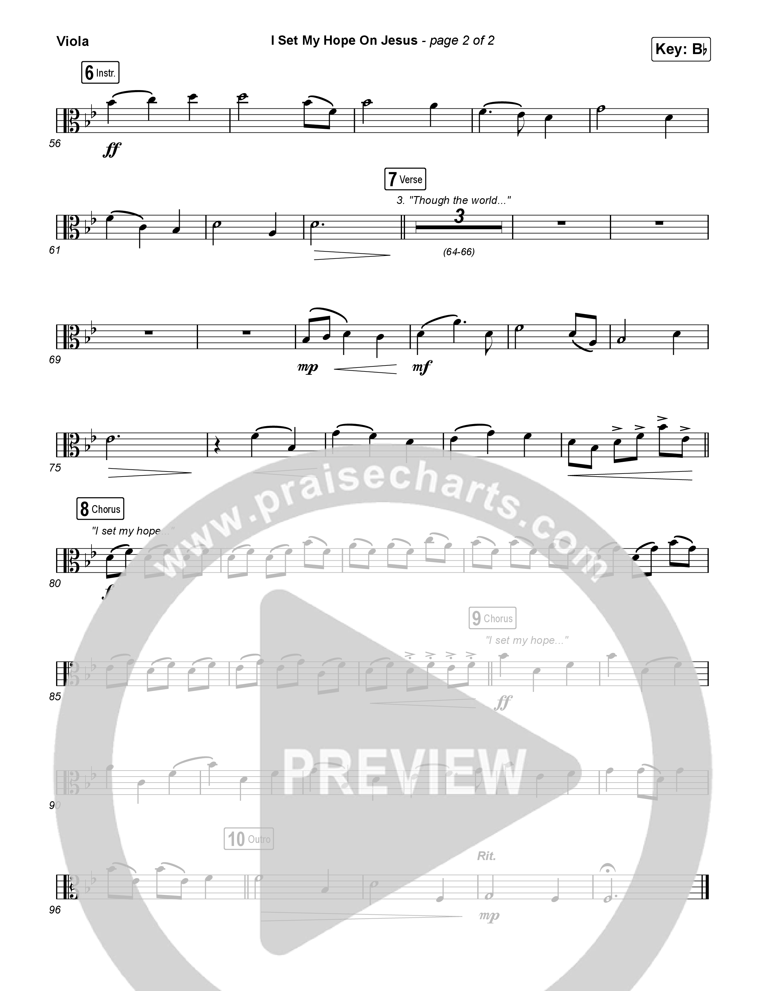I Set My Hope (Hymn For A Deconstructing Friend) (Choral Anthem SATB) Viola (Keith & Kristyn Getty / Arr. Erik Foster)