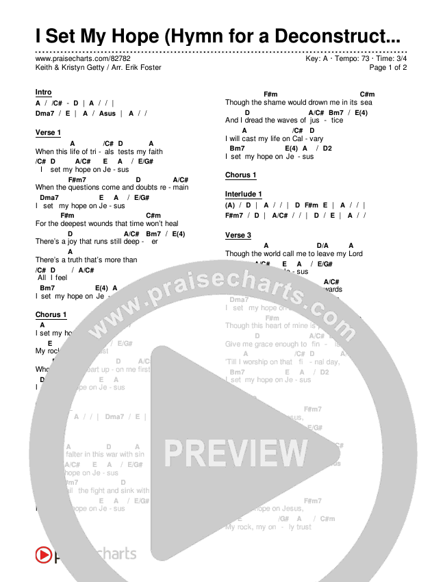 I Set My Hope (Hymn For A Deconstructing Friend) (Worship Choir/SAB) Chords & Lyrics (Keith & Kristyn Getty / Arr. Erik Foster)