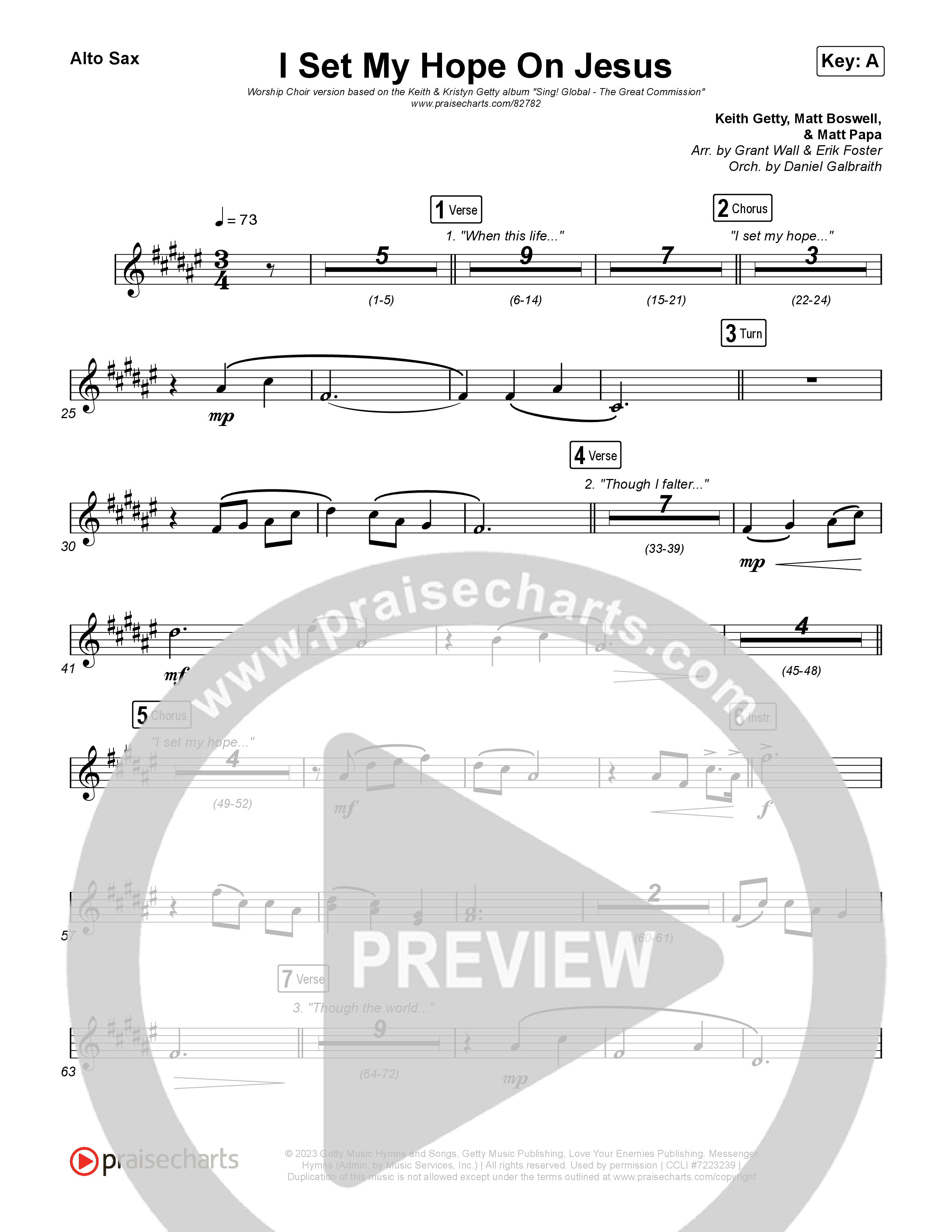 I Set My Hope (Hymn For A Deconstructing Friend) (Worship Choir/SAB) Alto Sax (Keith & Kristyn Getty / Arr. Erik Foster)
