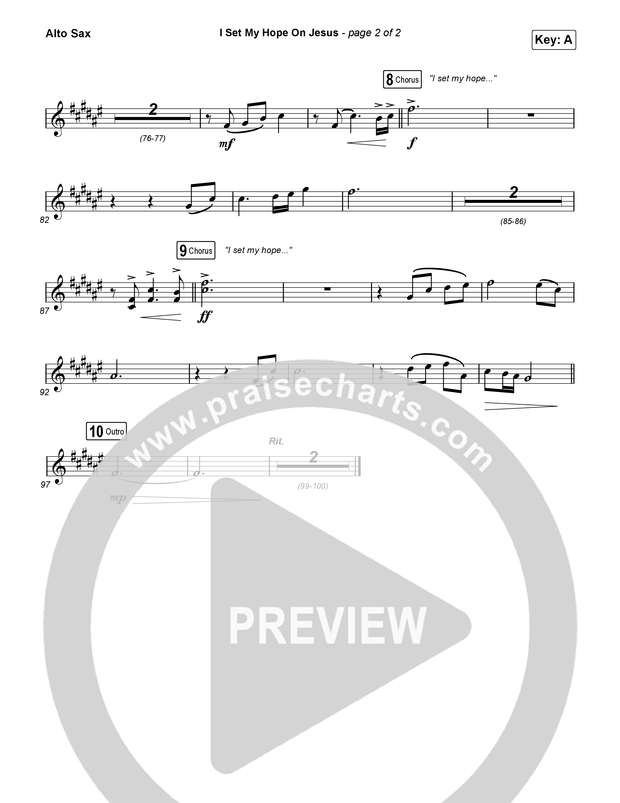 I Set My Hope (Hymn for a Deconstructing Friend) (Worship Choir/SAB) Alto Sax (Keith & Kristyn Getty / Arr. Erik Foster)