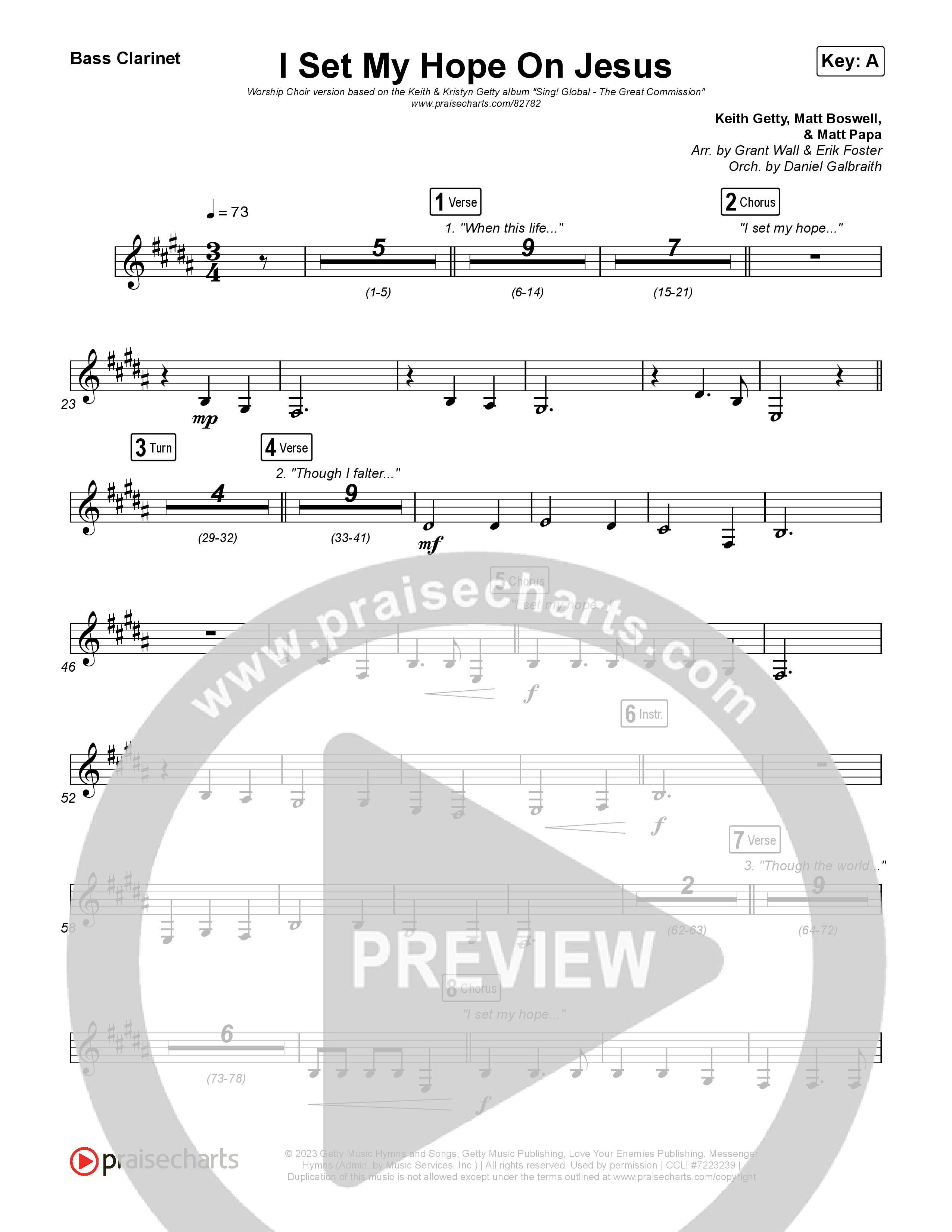 I Set My Hope (Hymn For A Deconstructing Friend) (Worship Choir/SAB) Bass Clarinet (Keith & Kristyn Getty / Arr. Erik Foster)