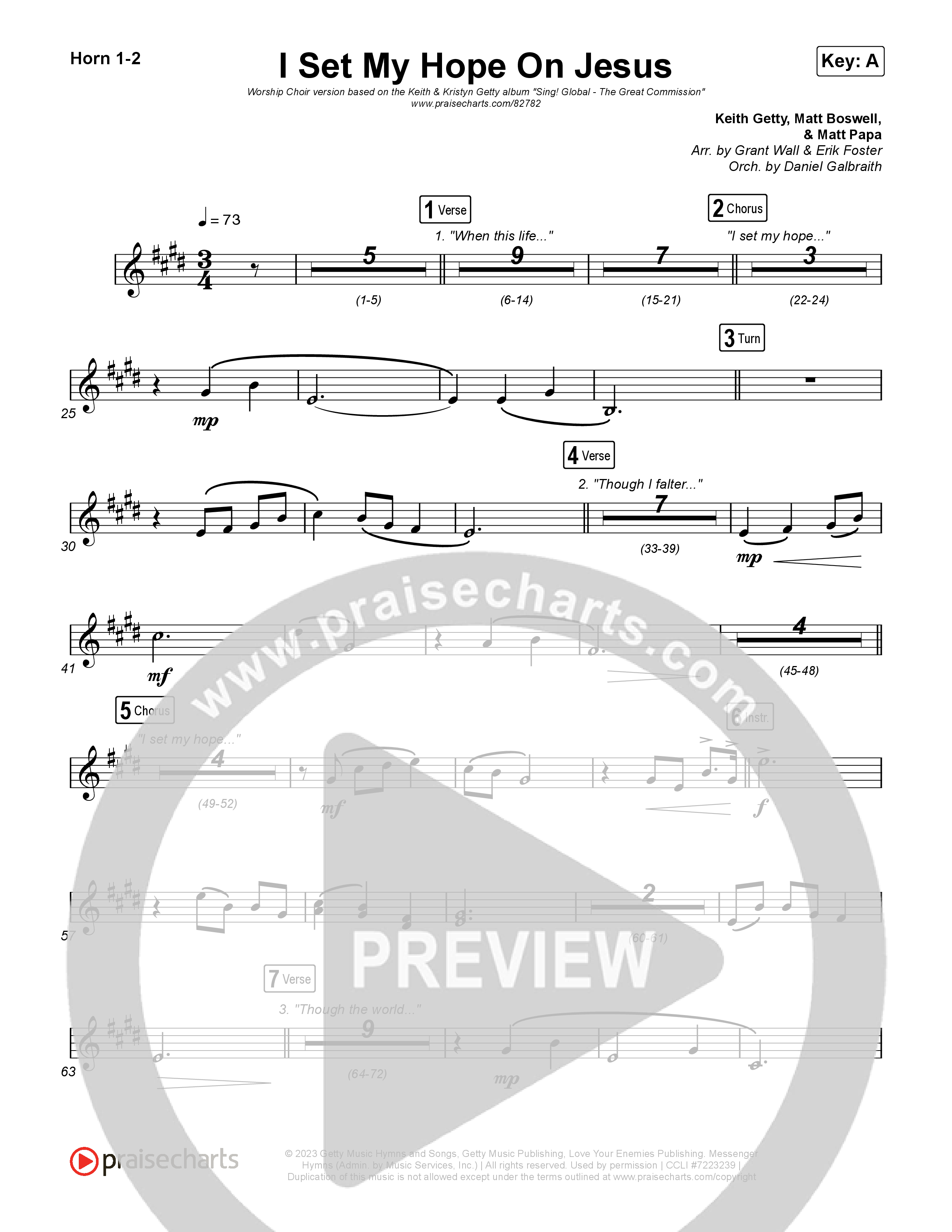 I Set My Hope (Hymn For A Deconstructing Friend) (Worship Choir/SAB) Brass Pack (Keith & Kristyn Getty / Arr. Erik Foster)