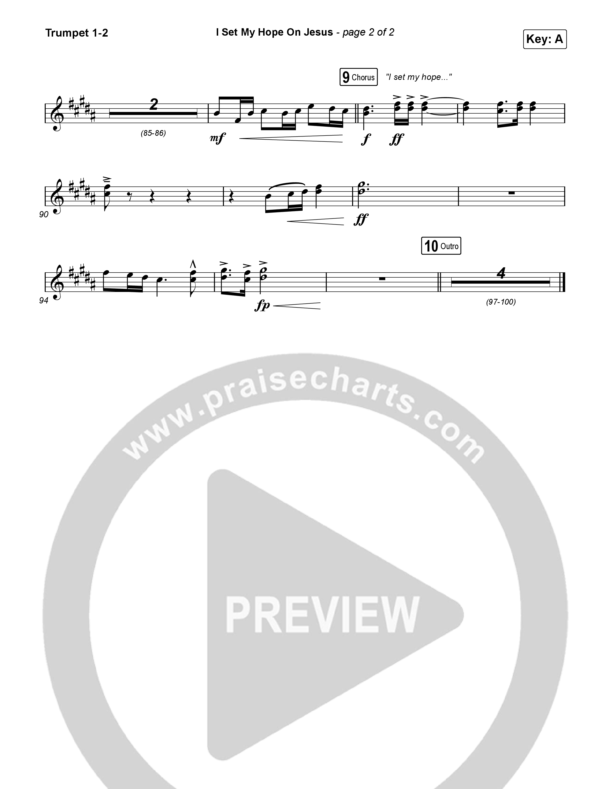 I Set My Hope (Hymn For A Deconstructing Friend) (Worship Choir/SAB) Trumpet 1,2 (Keith & Kristyn Getty / Arr. Erik Foster)