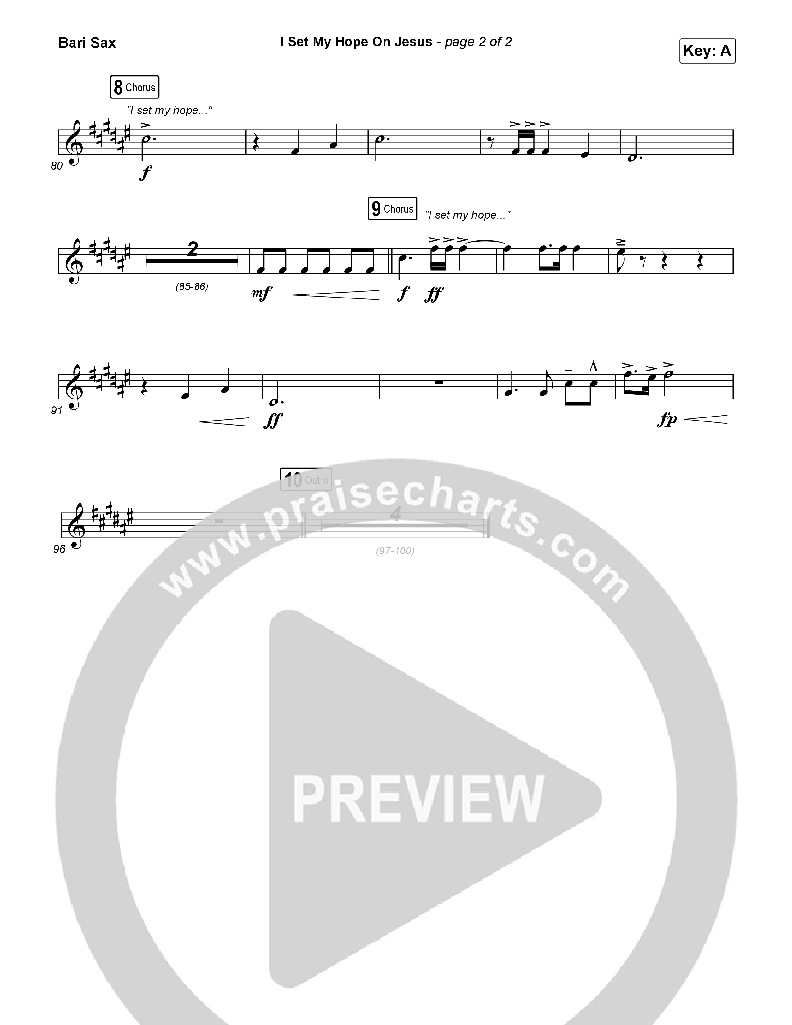 I Set My Hope (Hymn For A Deconstructing Friend) (Unison/2-Part) Bari Sax (Keith & Kristyn Getty / Arr. Erik Foster)