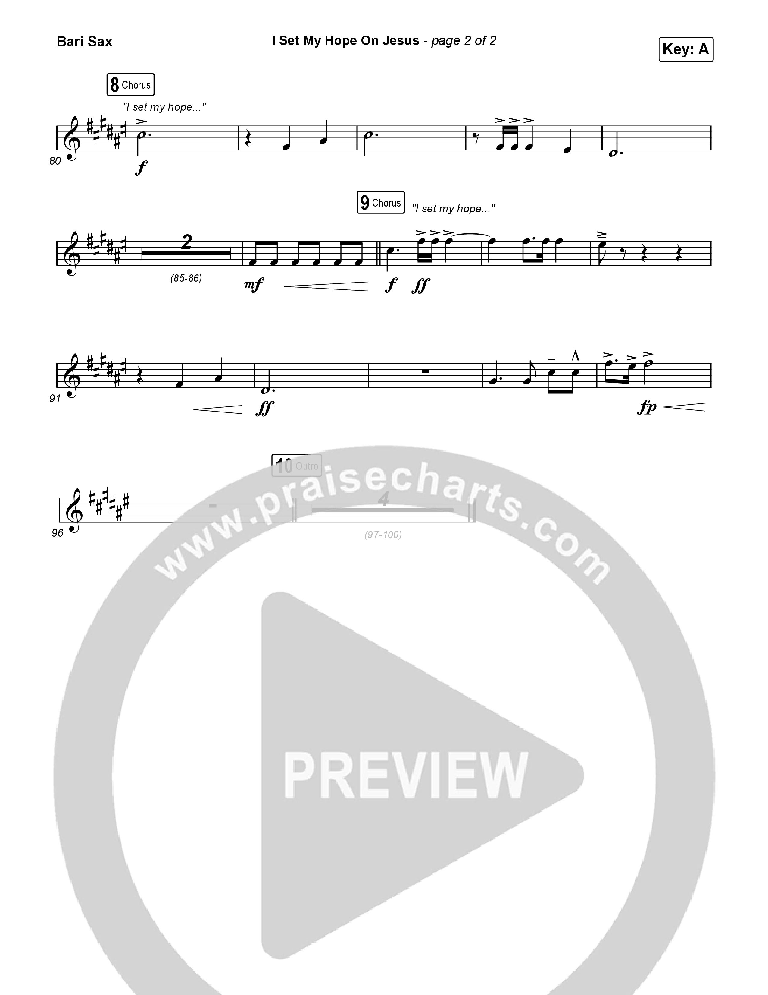 I Set My Hope (Hymn for a Deconstructing Friend) (Unison/2-Part) Bari Sax (Keith & Kristyn Getty / Arr. Erik Foster)