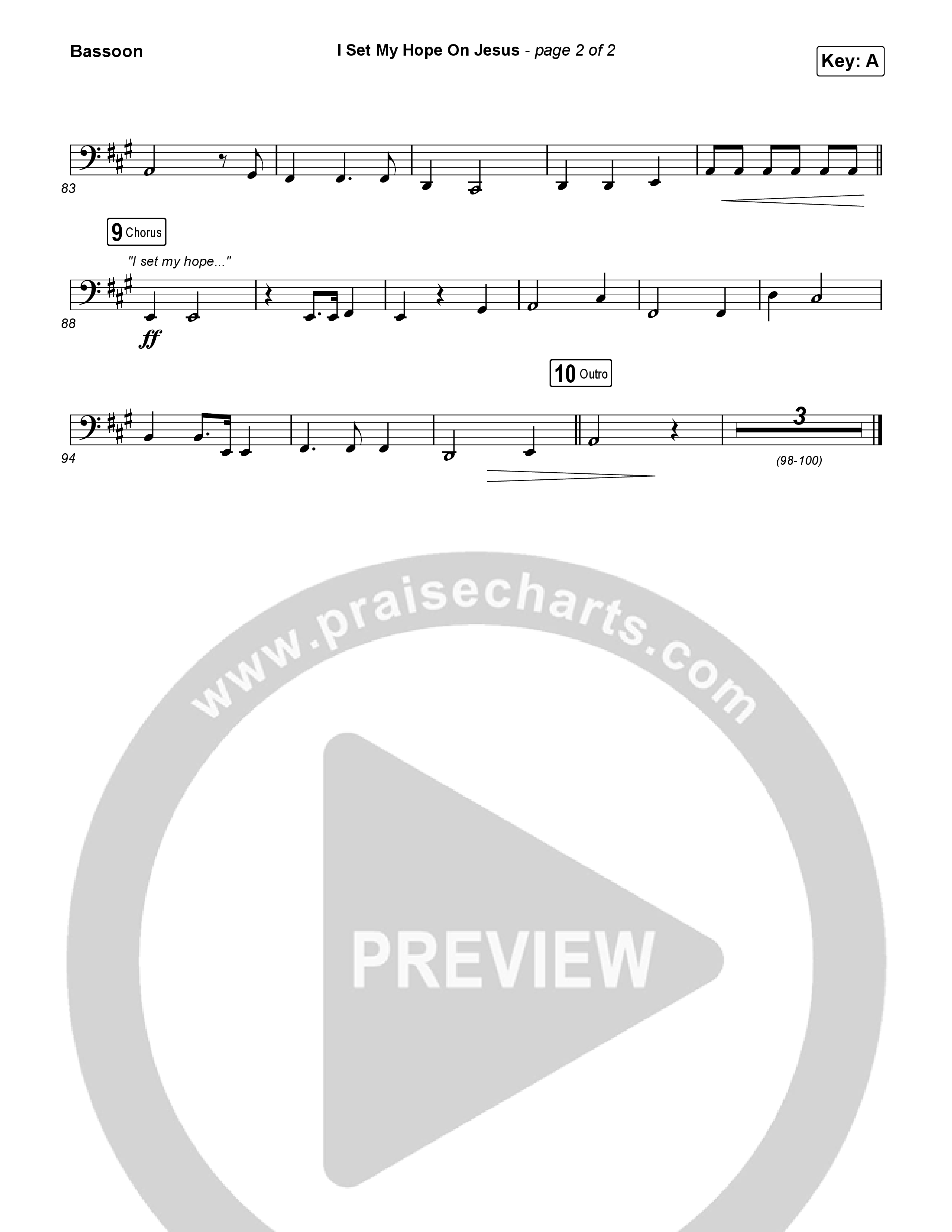 I Set My Hope (Hymn For A Deconstructing Friend) (Unison/2-Part) Bassoon (Keith & Kristyn Getty / Arr. Erik Foster)
