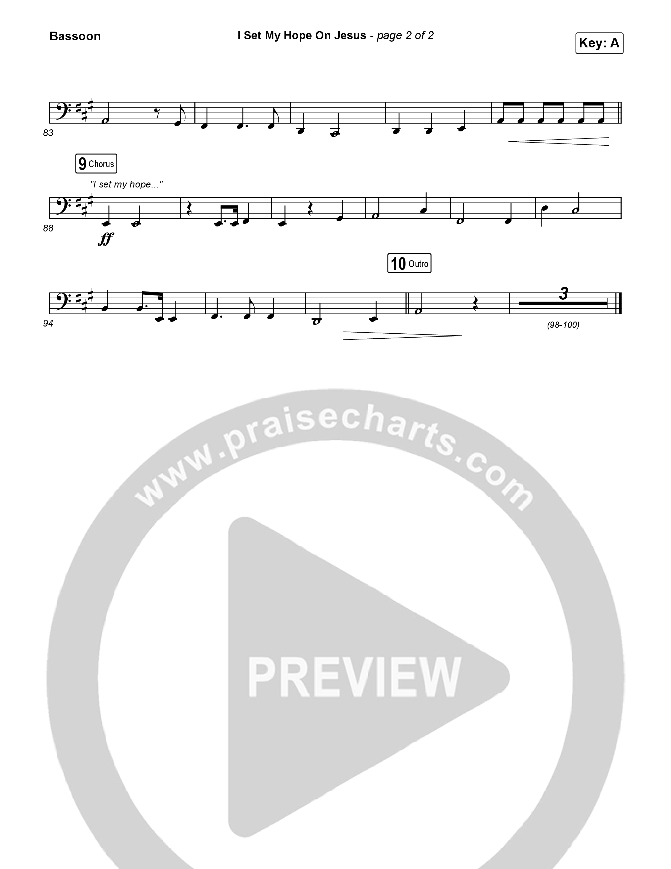 I Set My Hope (Hymn for a Deconstructing Friend) (Unison/2-Part) Bassoon (Keith & Kristyn Getty / Arr. Erik Foster)