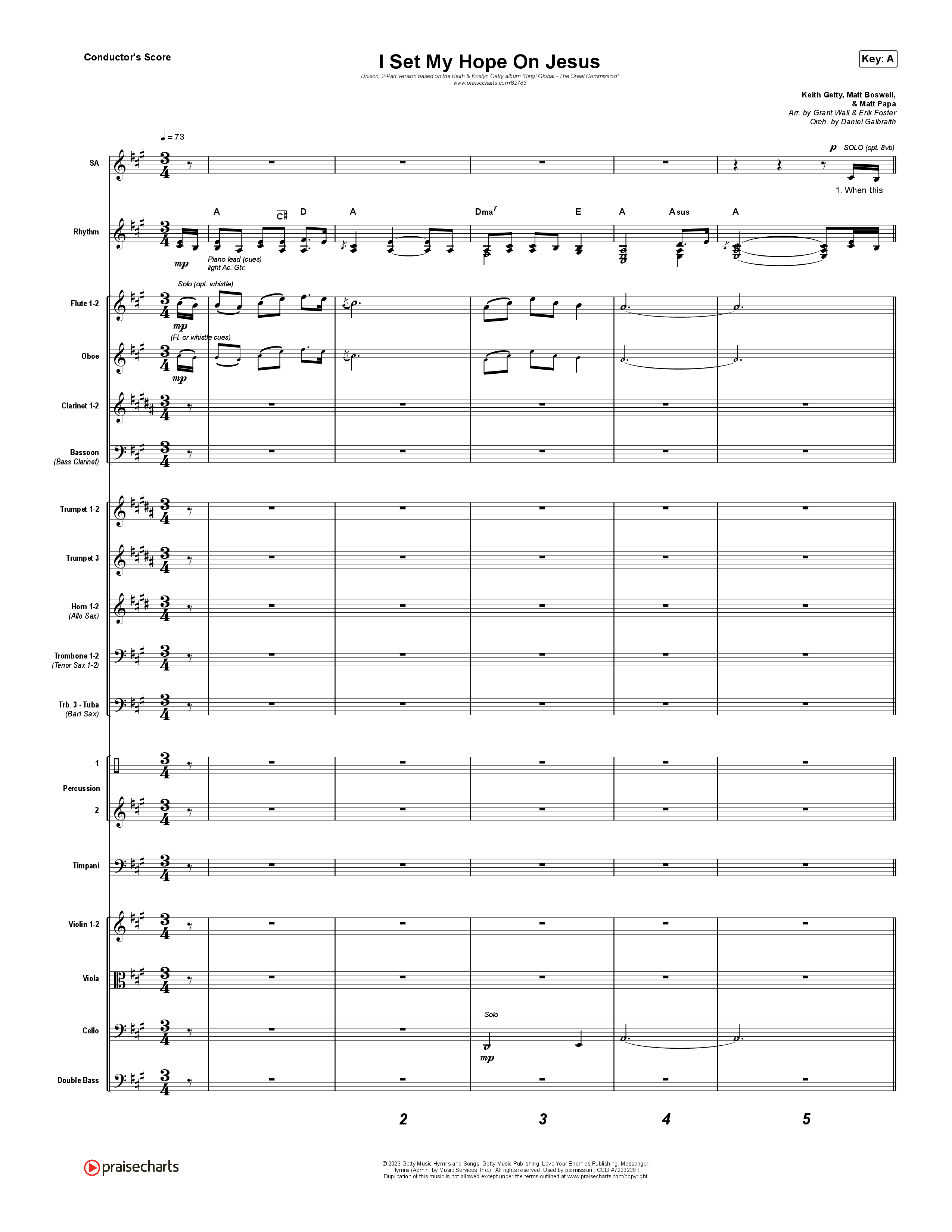 I Set My Hope (Hymn For A Deconstructing Friend) (Unison/2-Part) Orchestration (Keith & Kristyn Getty / Arr. Erik Foster)