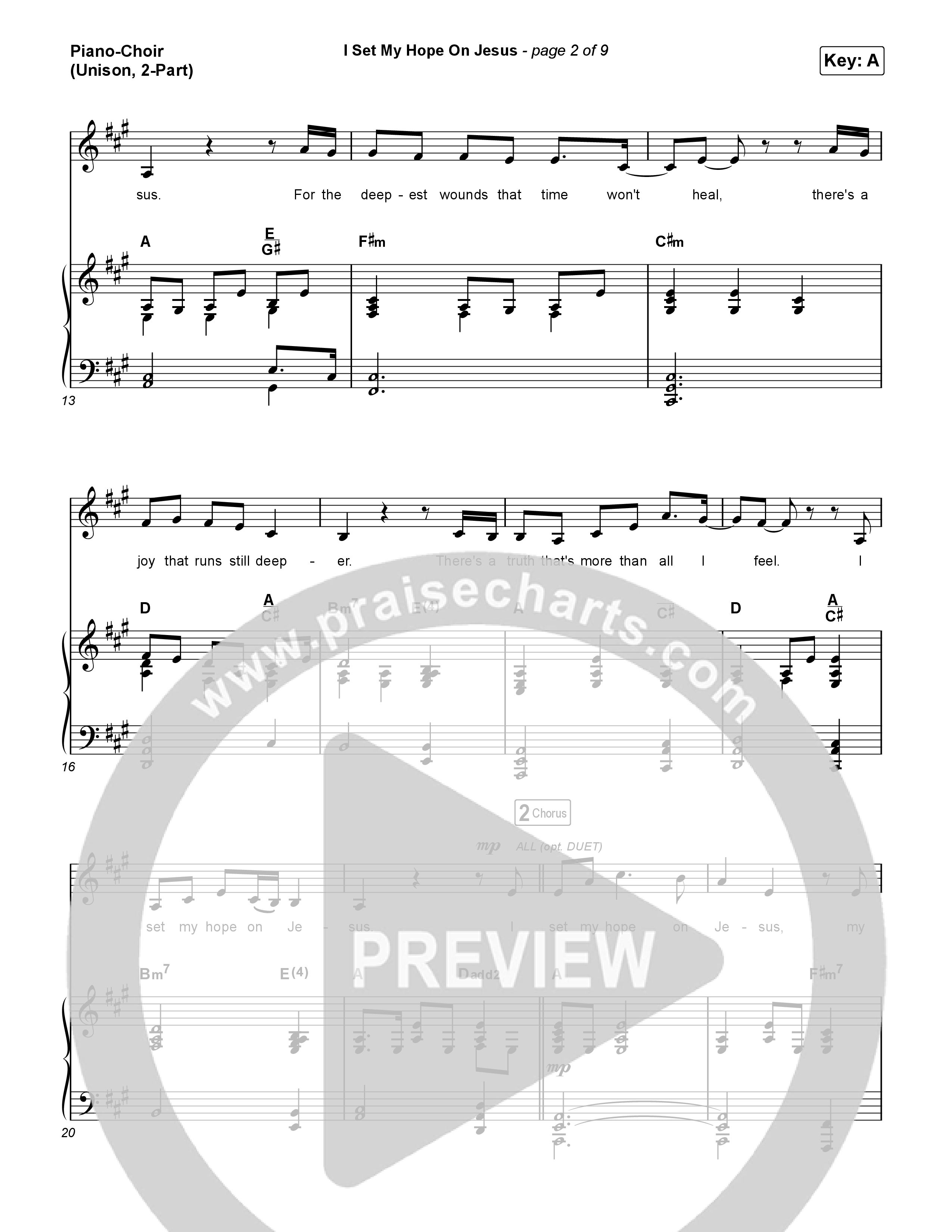 I Set My Hope (Hymn For A Deconstructing Friend) (Unison/2-Part) Piano/Choir  (Uni/2-Part) (Keith & Kristyn Getty / Arr. Erik Foster)