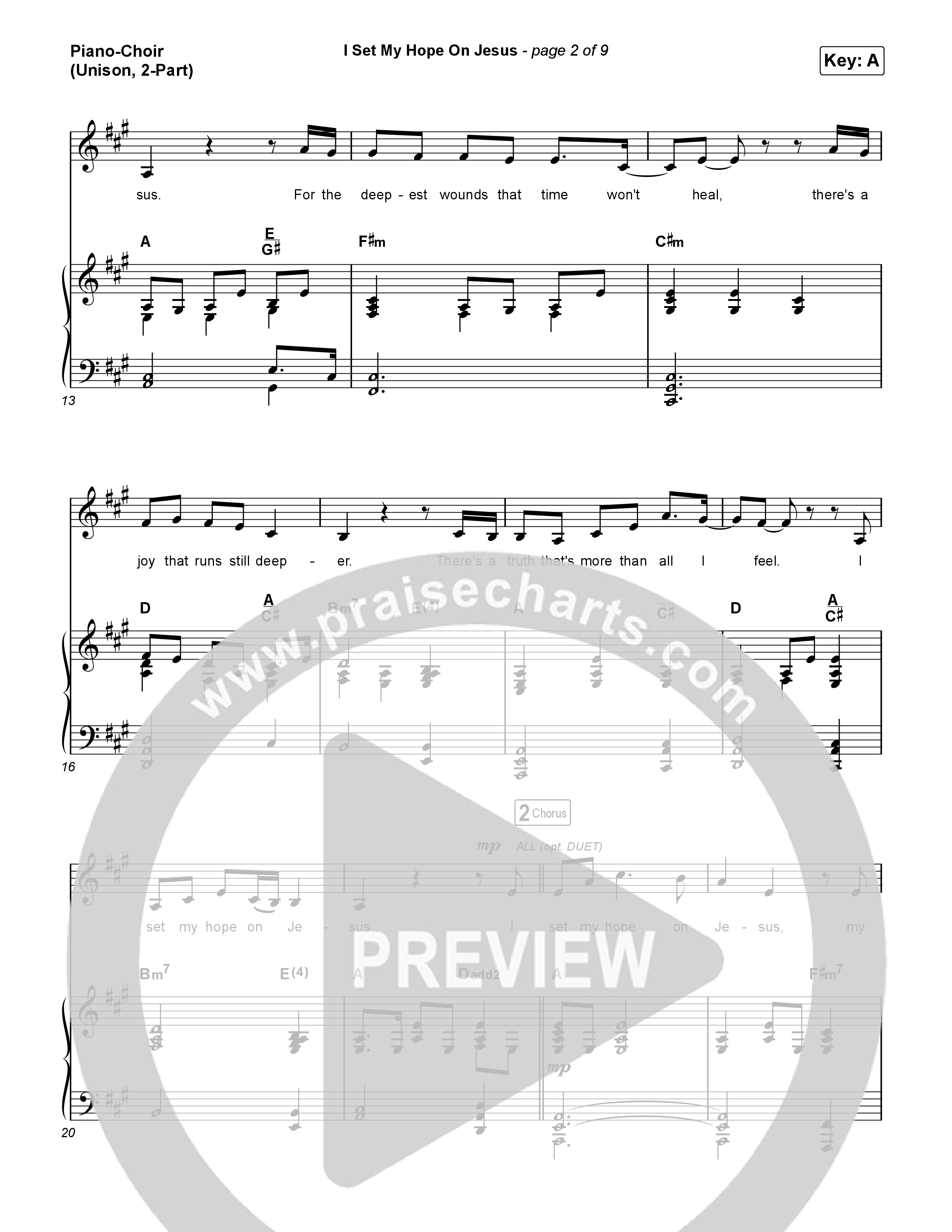 I Set My Hope (Hymn for a Deconstructing Friend) (Unison/2-Part) Piano/Choir  (Uni/2-Part) (Keith & Kristyn Getty / Arr. Erik Foster)